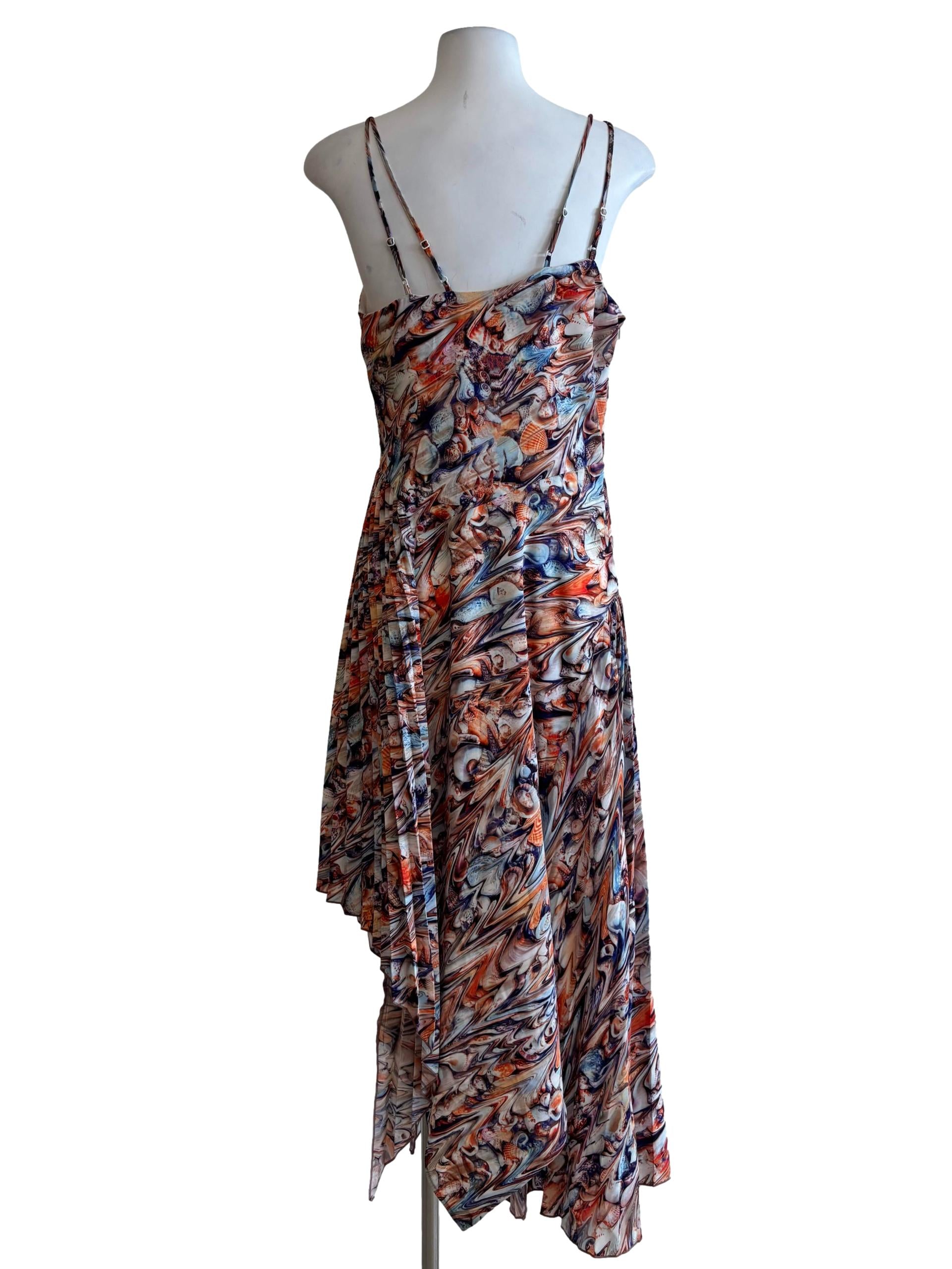 Brownish Multicolour Abstract Mermaid Dress