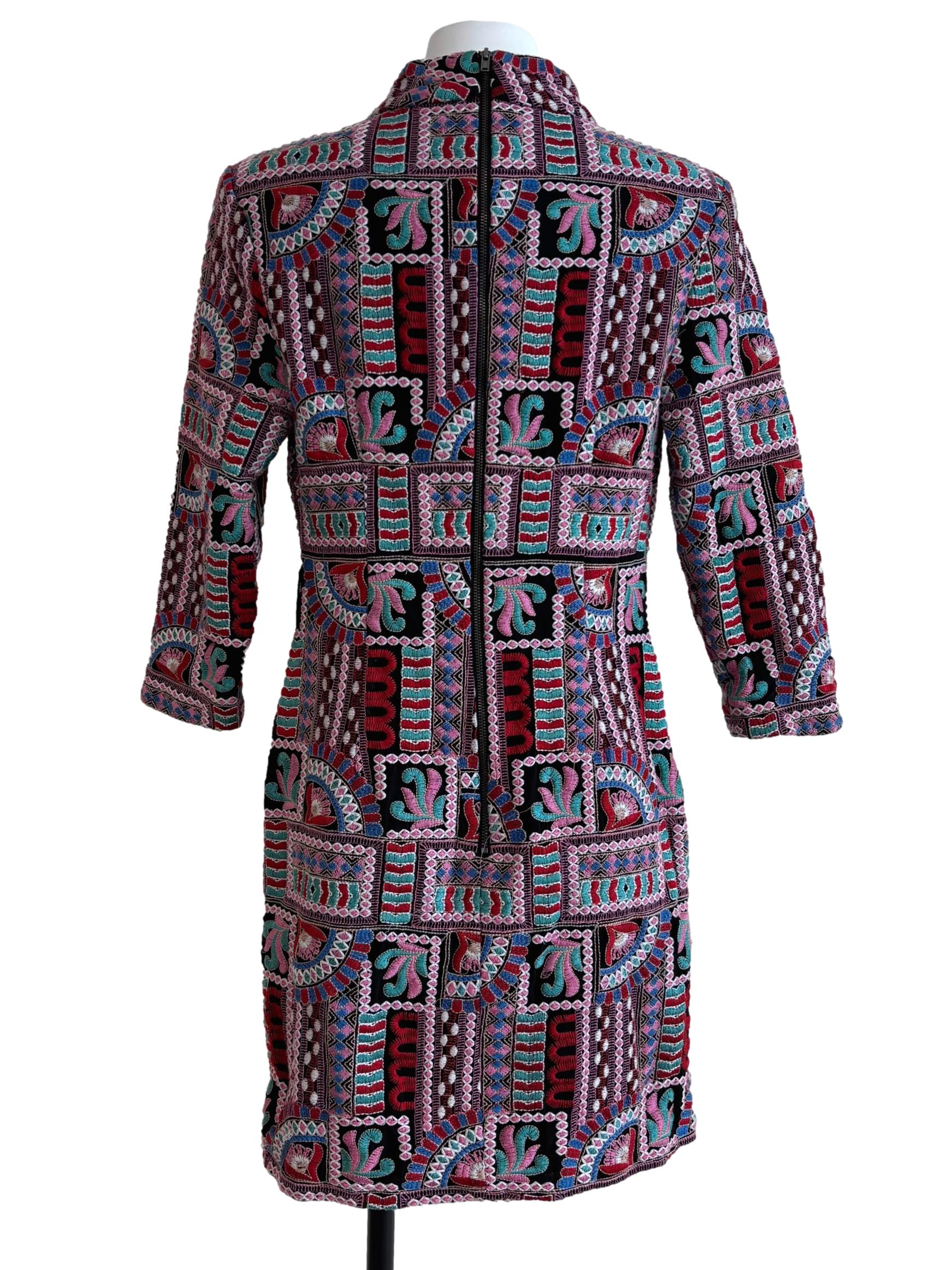Multicolour Patterned Mini Dress