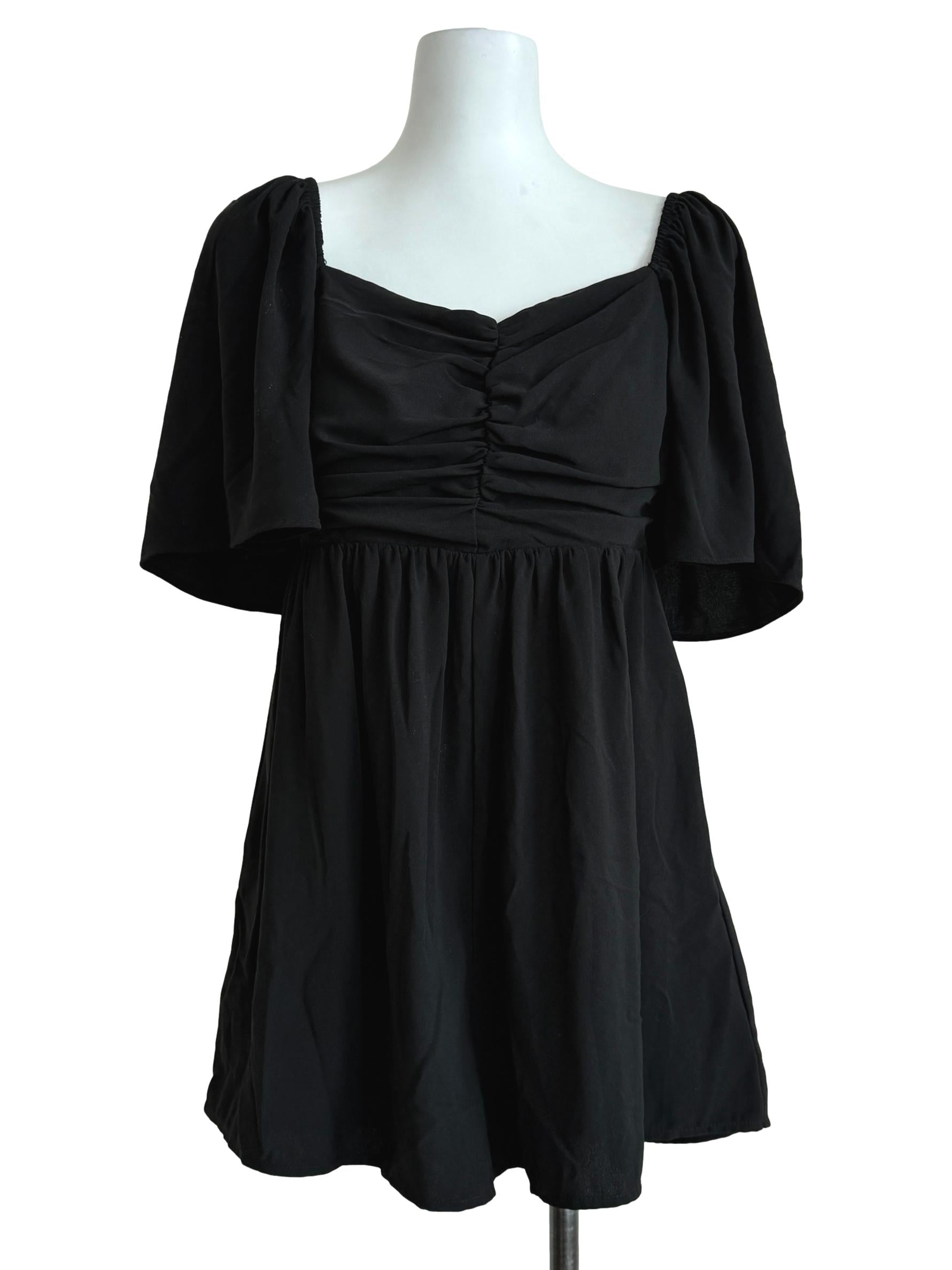 Black Sweetheart Neck Romper