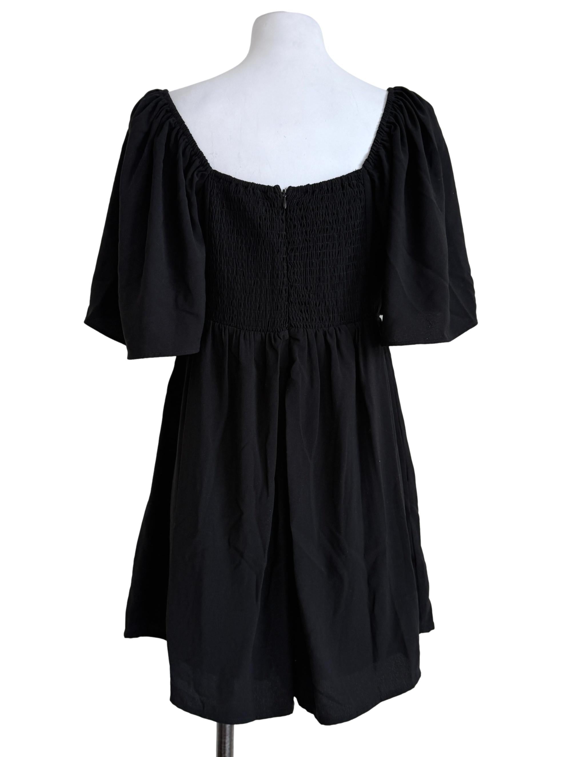 Black Sweetheart Neck Romper