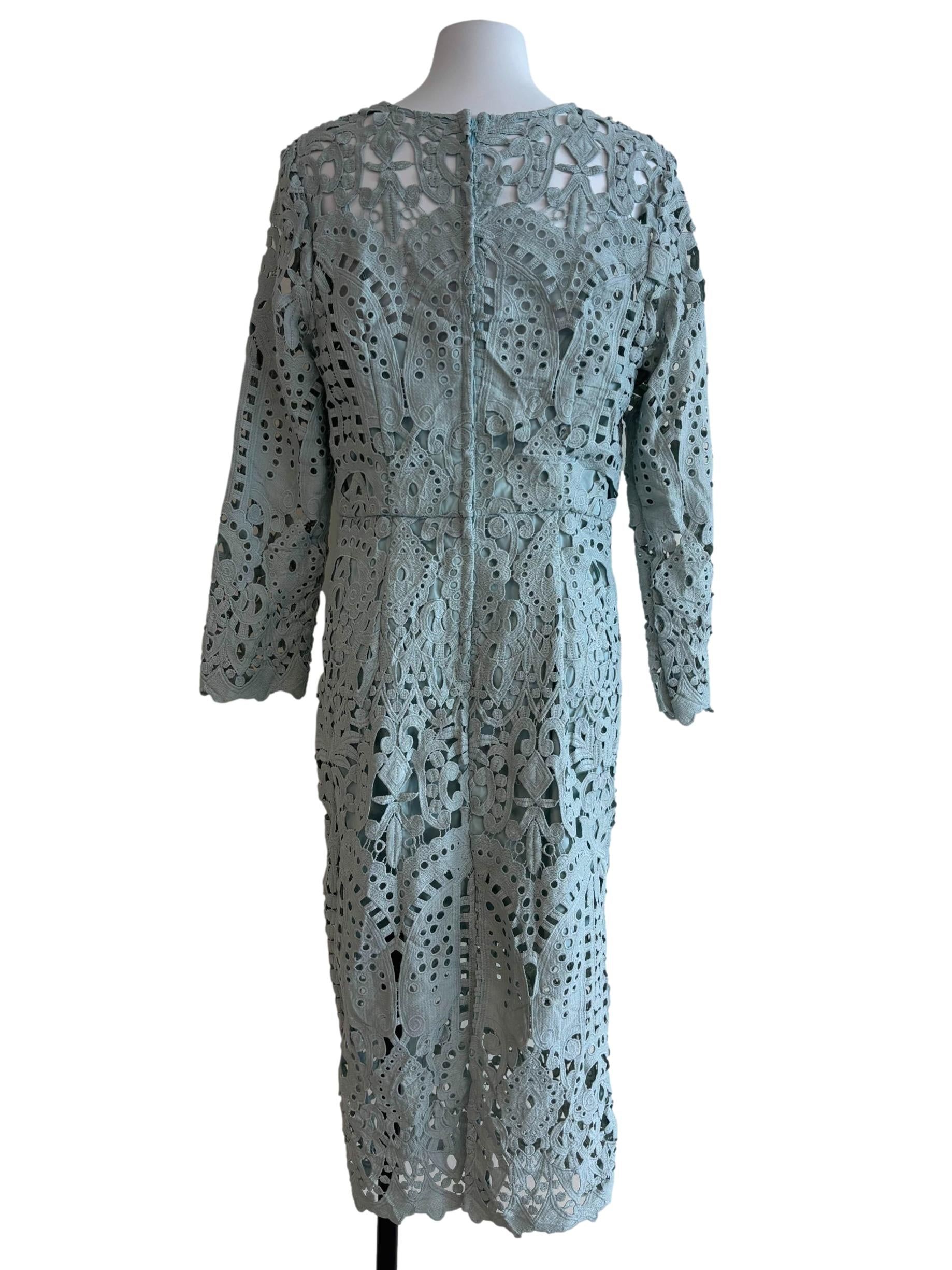 Tiffany Green Long Sleeve Lace Dress