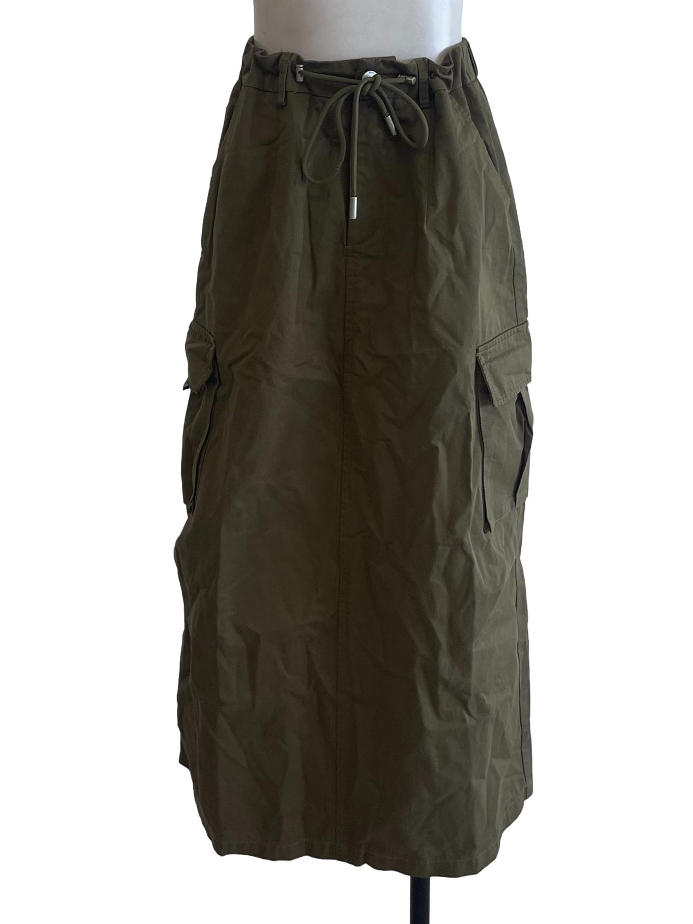 Army Green Cargo Skirt
