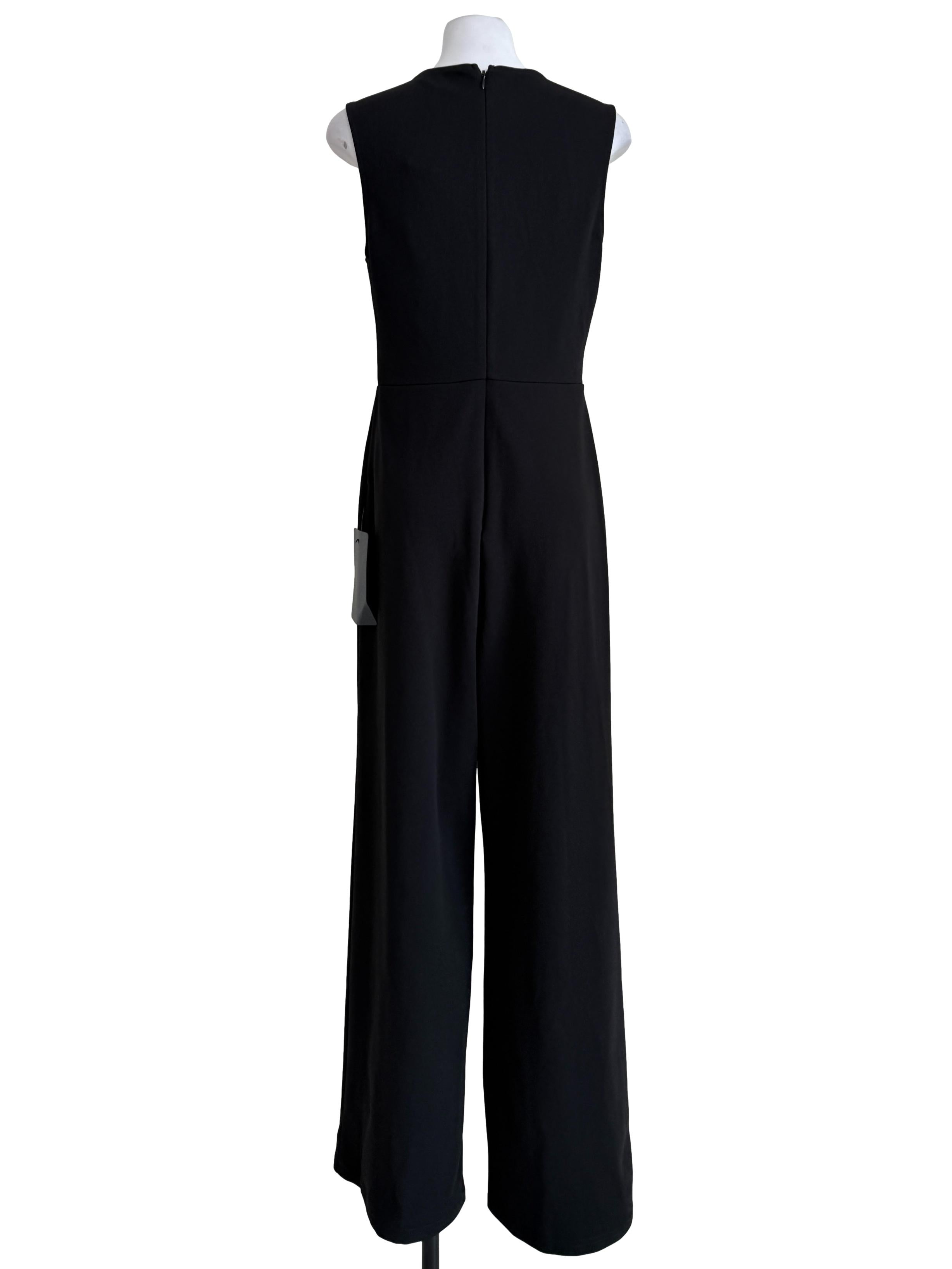 Black Sleeveless Square Neck Jumpsuit