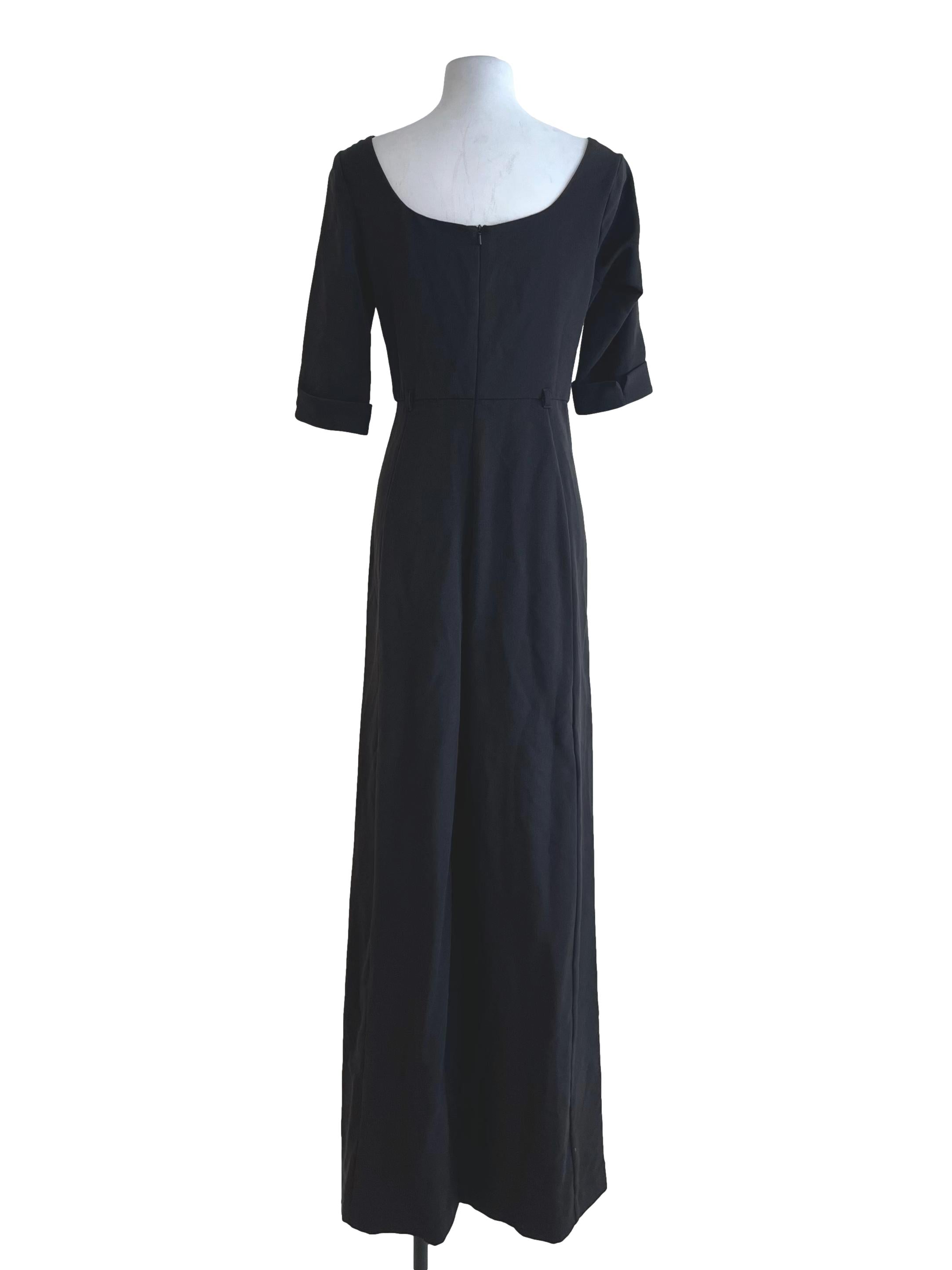 Black Asymmetrical Neckline Jumpsuit