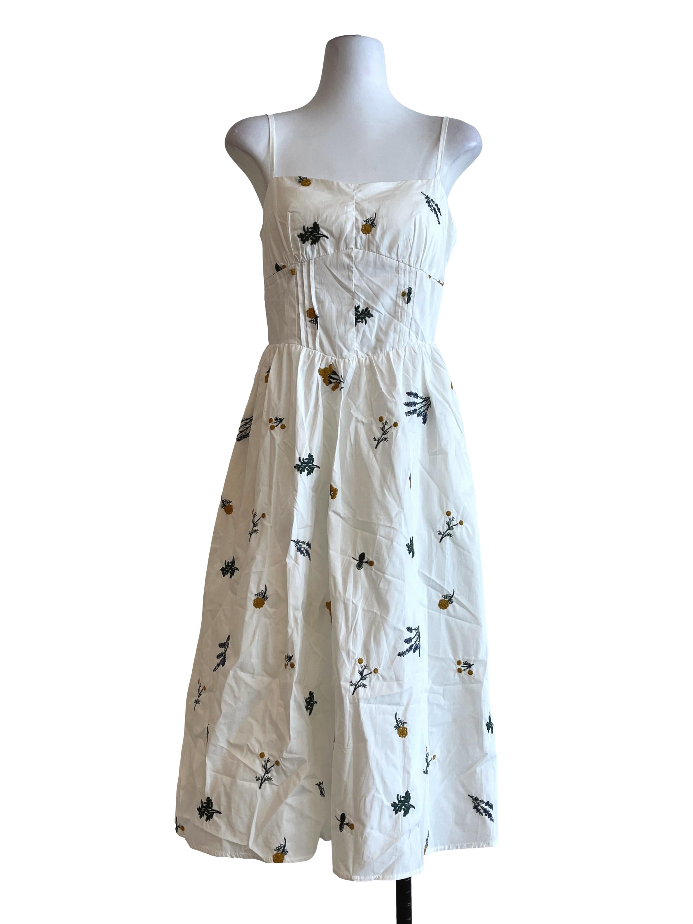 Pearl White Spaghetti A-Line Dress
