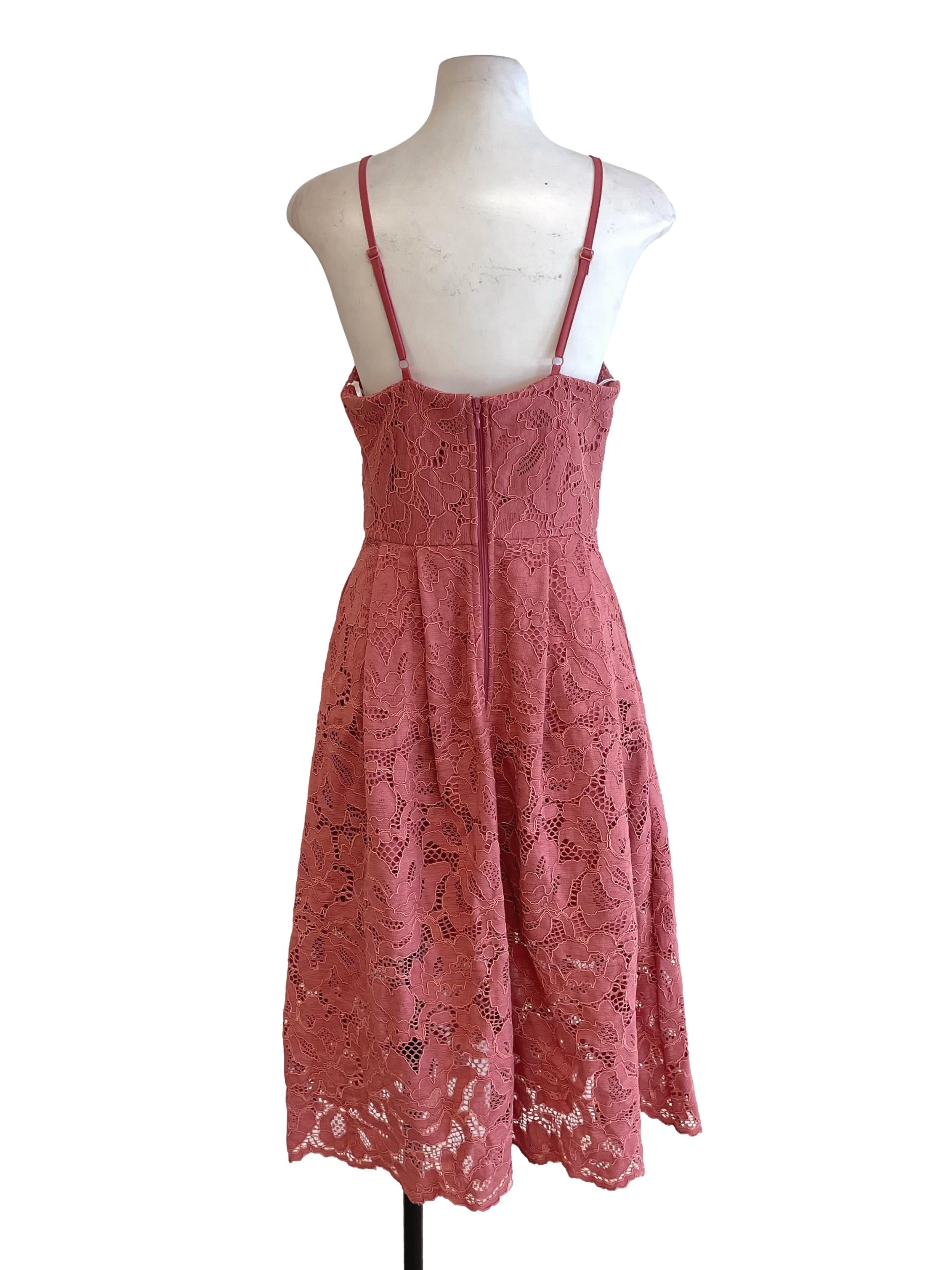 Blush Floral Lace Pegged Dress