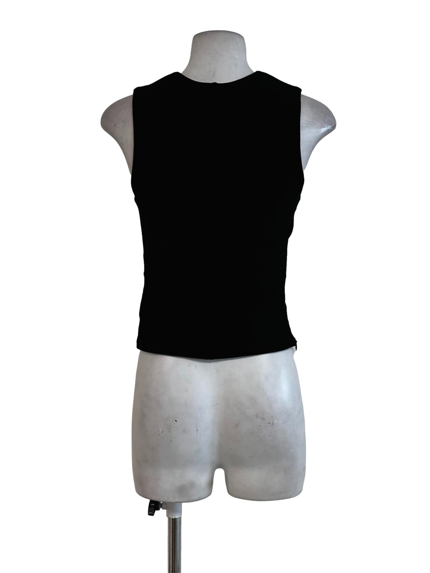 Black Padded Sleeveless Top