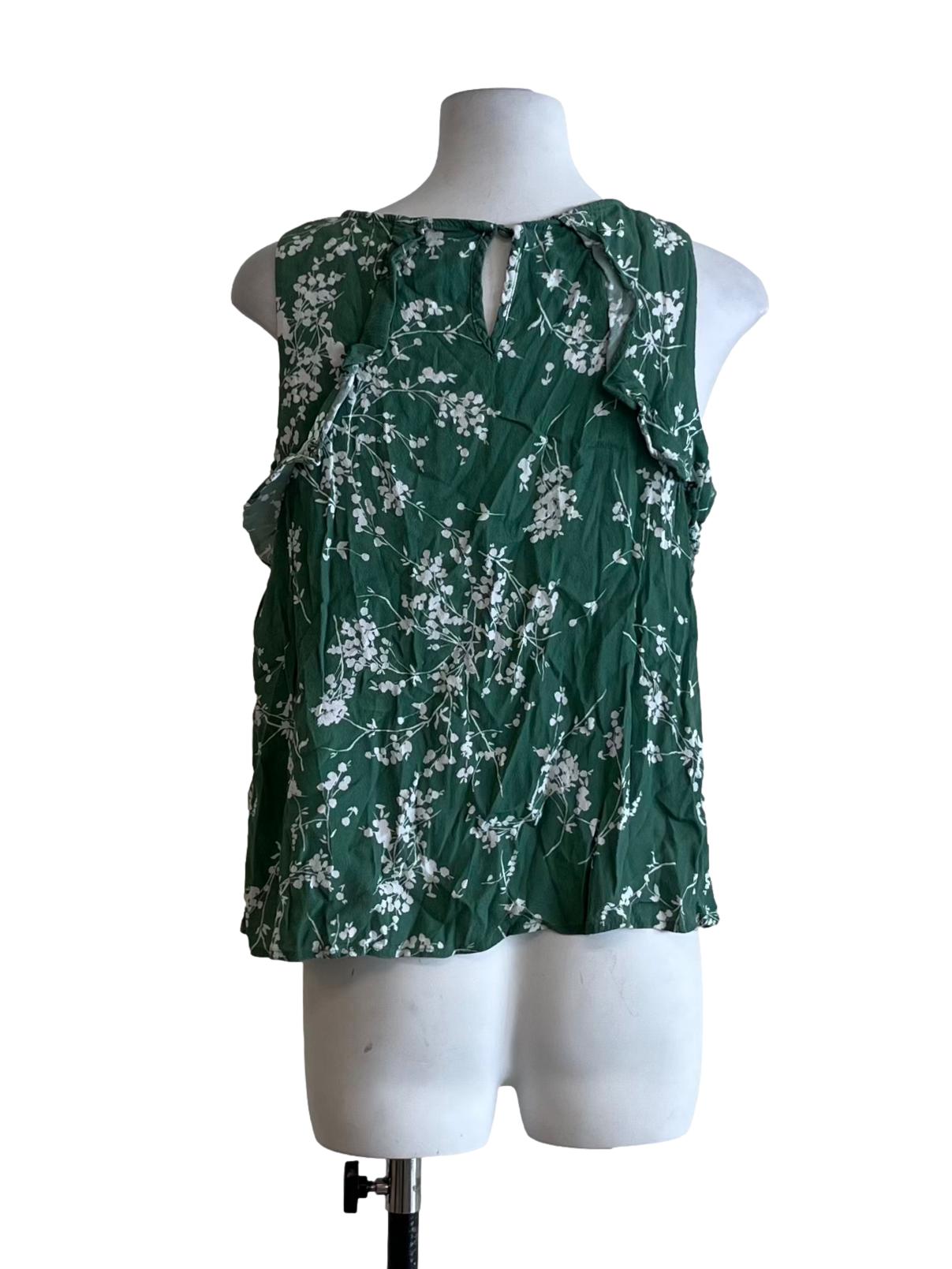 Sage Green Jewel Neckline Sleeveless Top