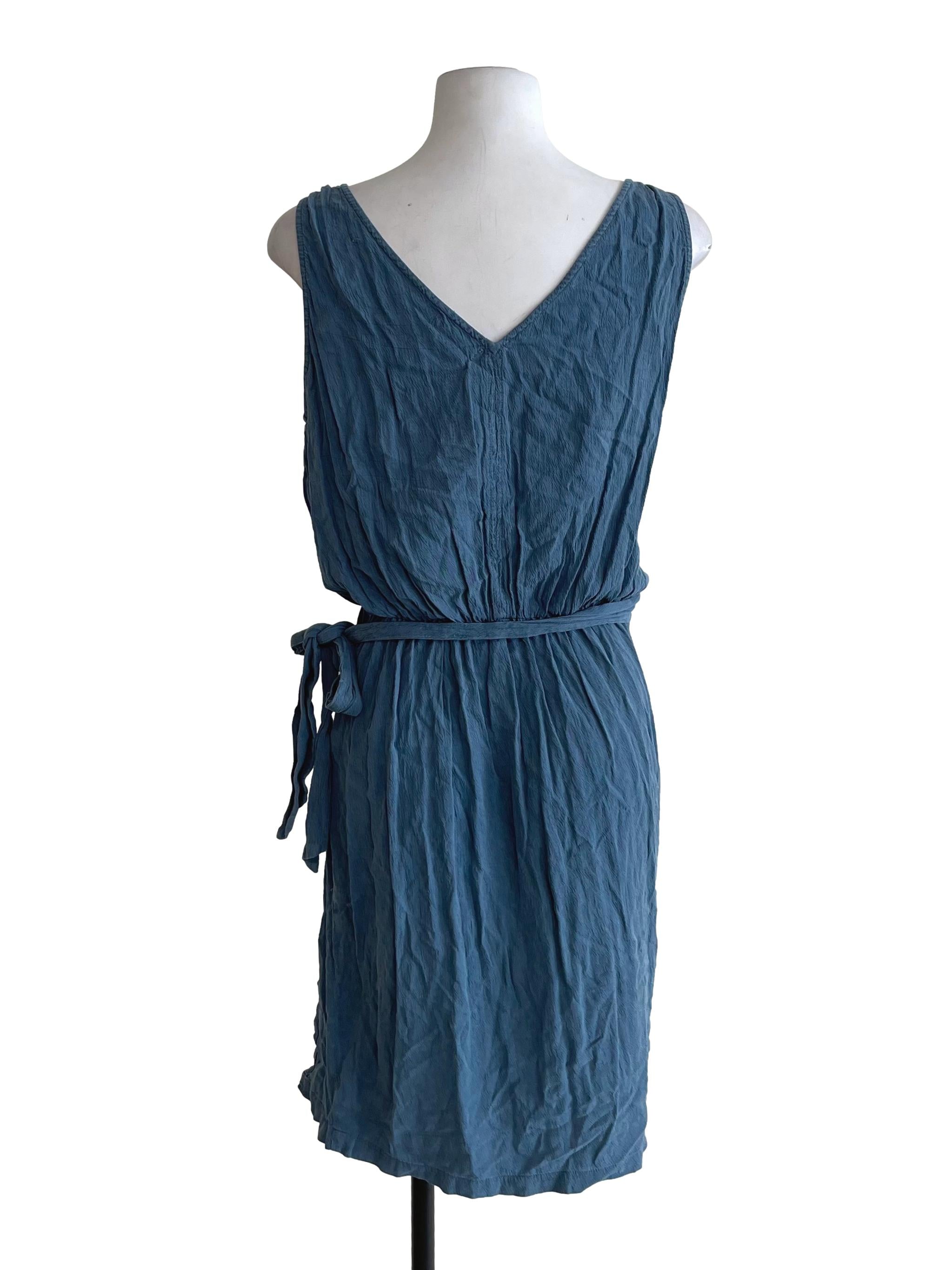 Light Aegean Blue Buckled Straps Wrap Dress
