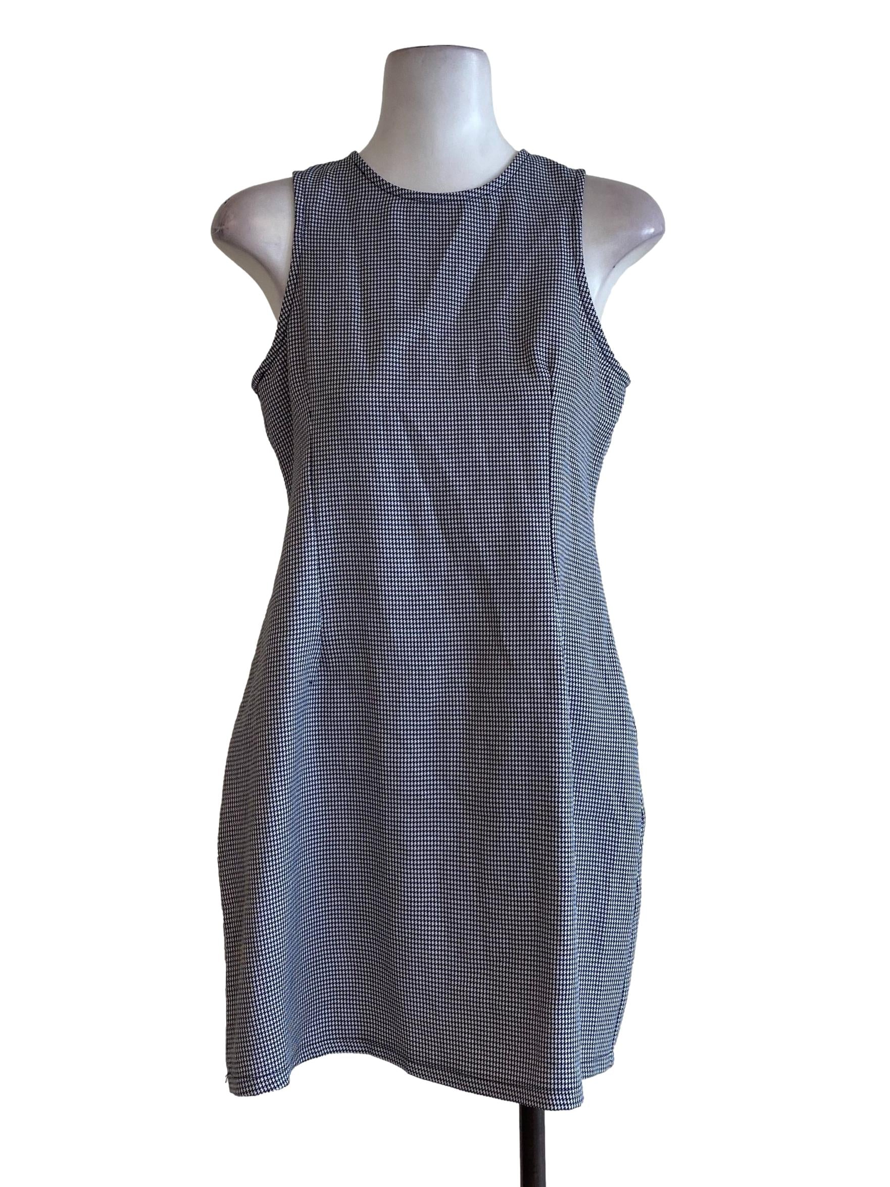 Navy Blue Houndstooth Dress