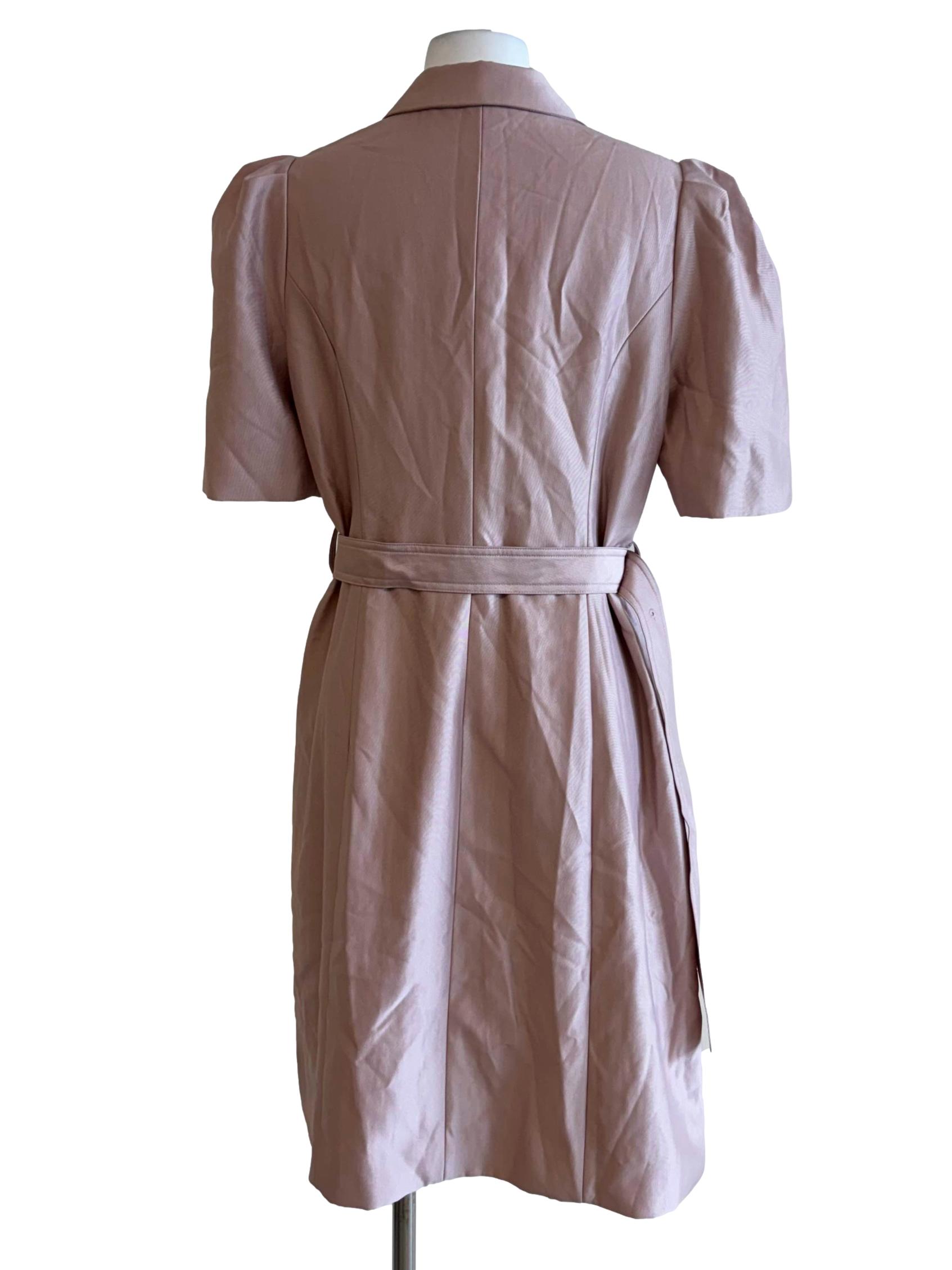 Dusty Rose Double Button Coat Dress