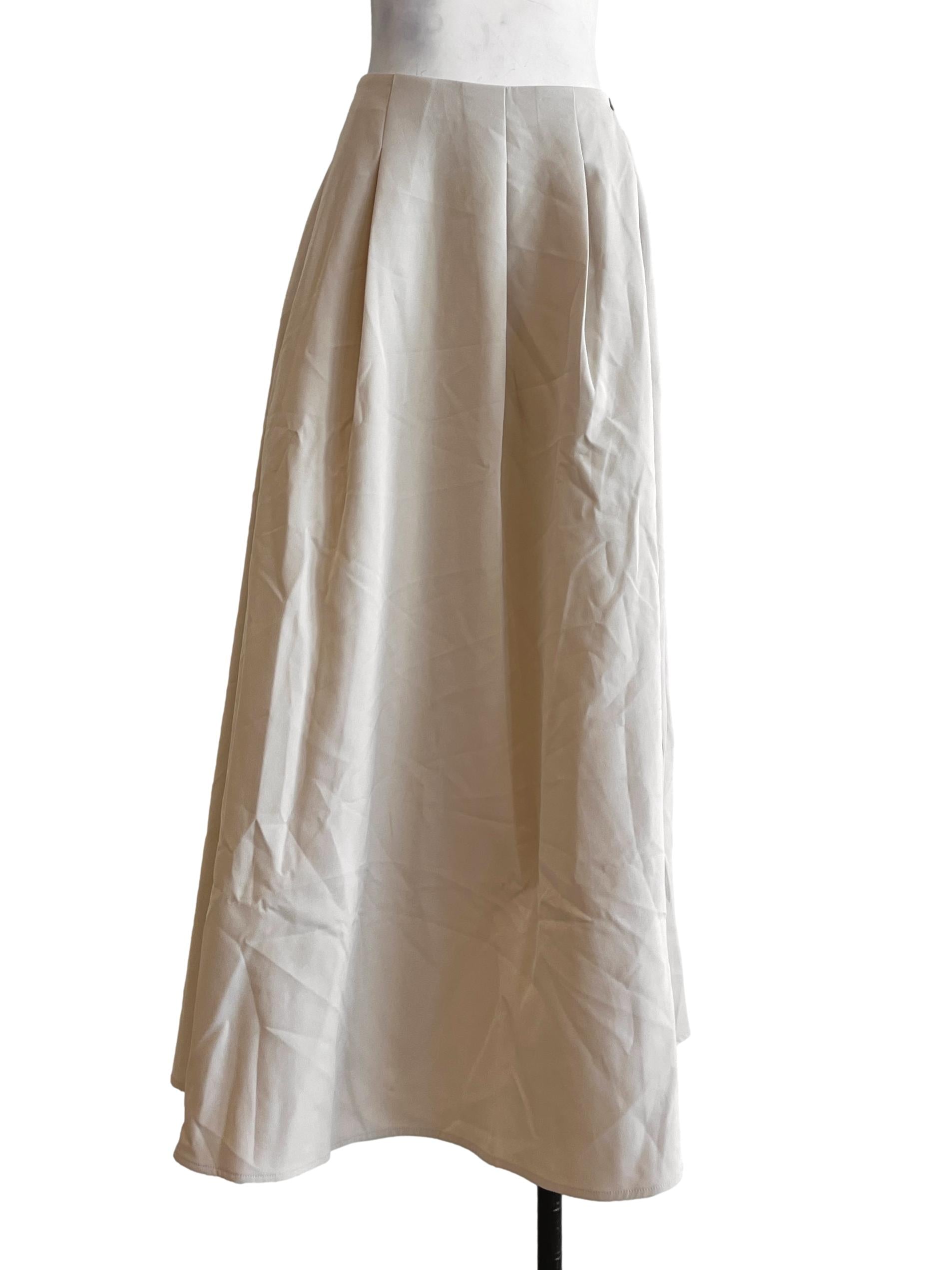 Cream White A-Line Skirt