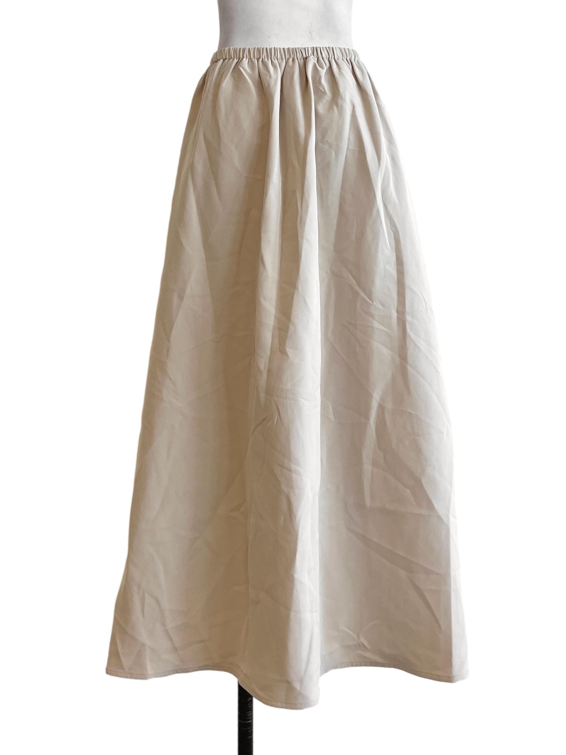 Cream White A-Line Skirt