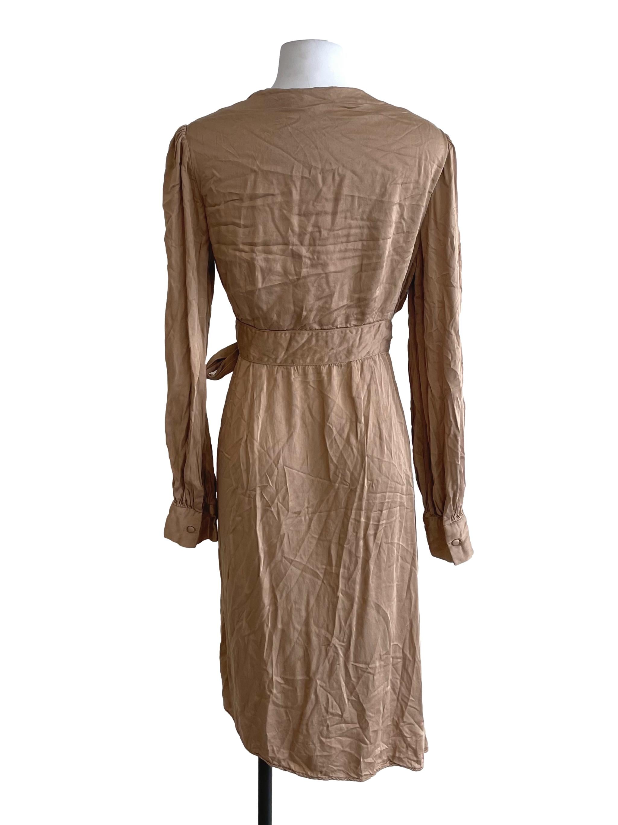 Khaki Brown Juliet Wrap Dress