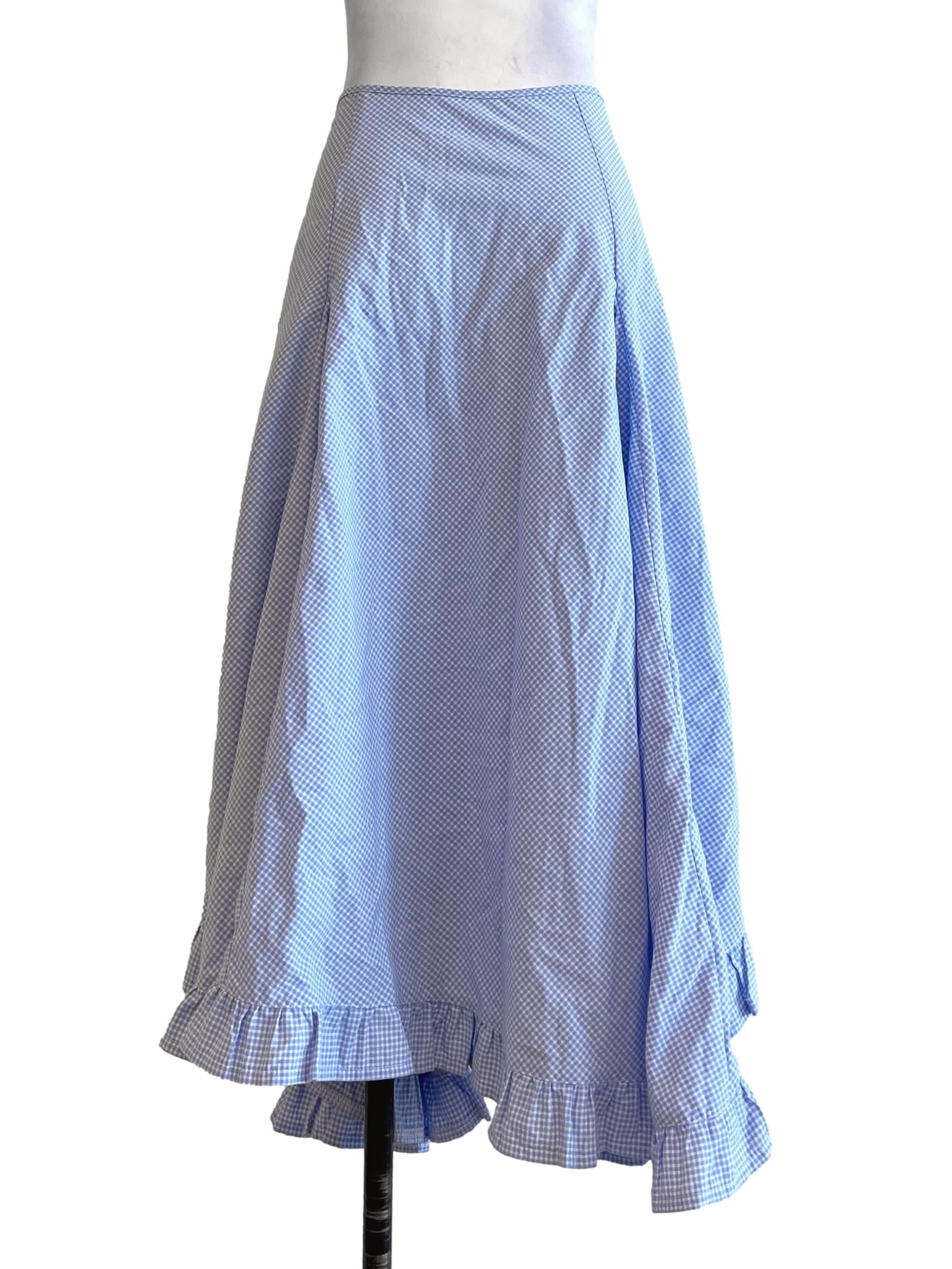 Sky Blue Asymmetrical Skirt