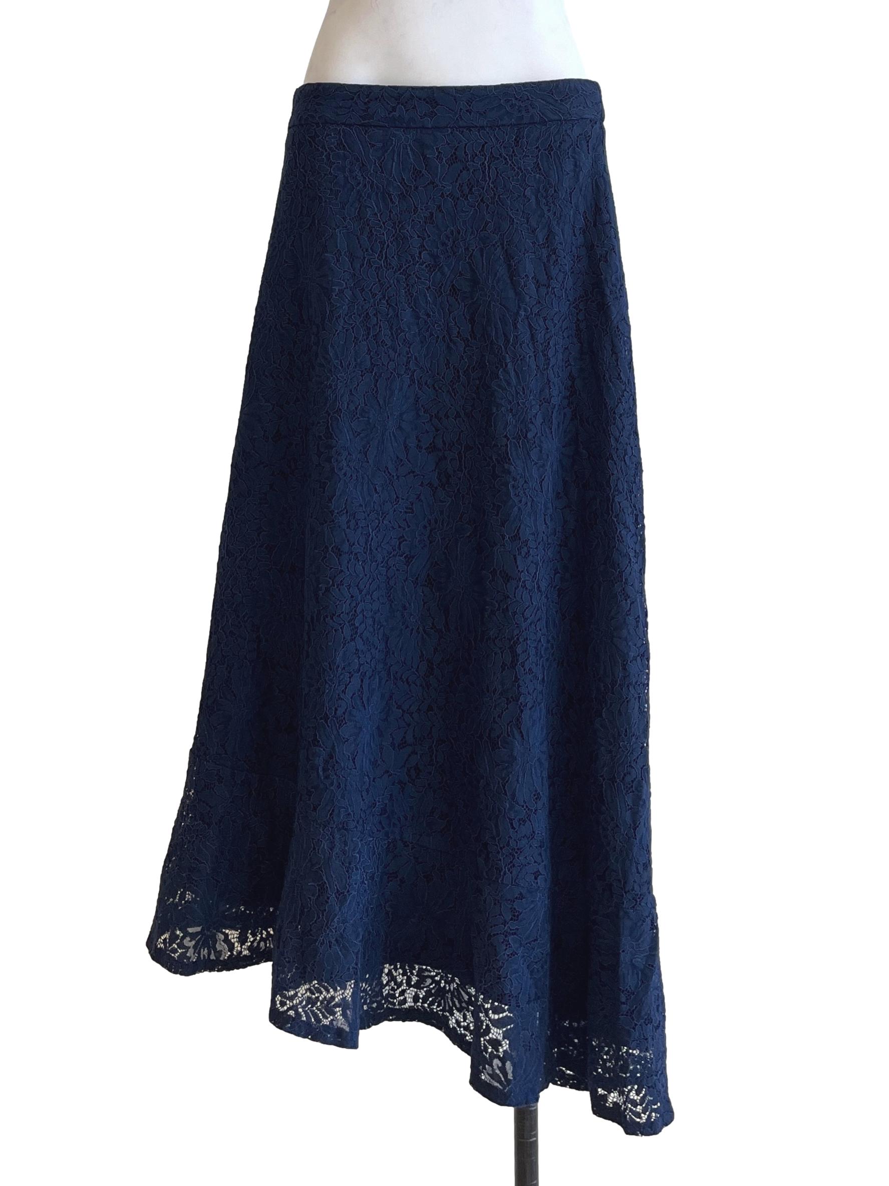 Peacock Blue Asymmetrical Skirt