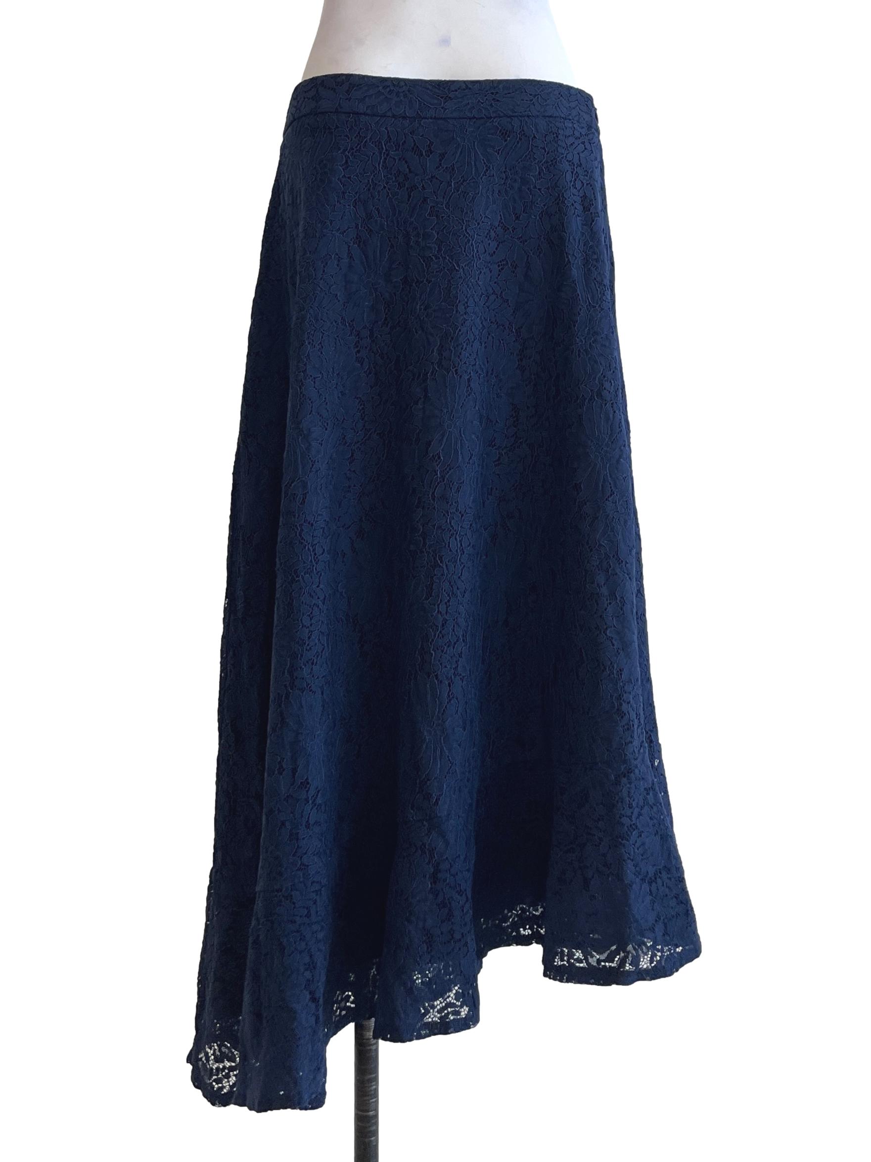 Peacock Blue Asymmetrical Skirt