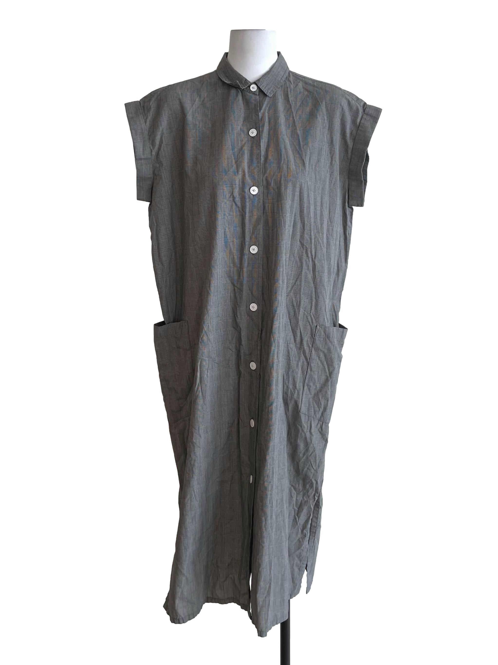 Grey Glen Check Baggy Shirt Dress