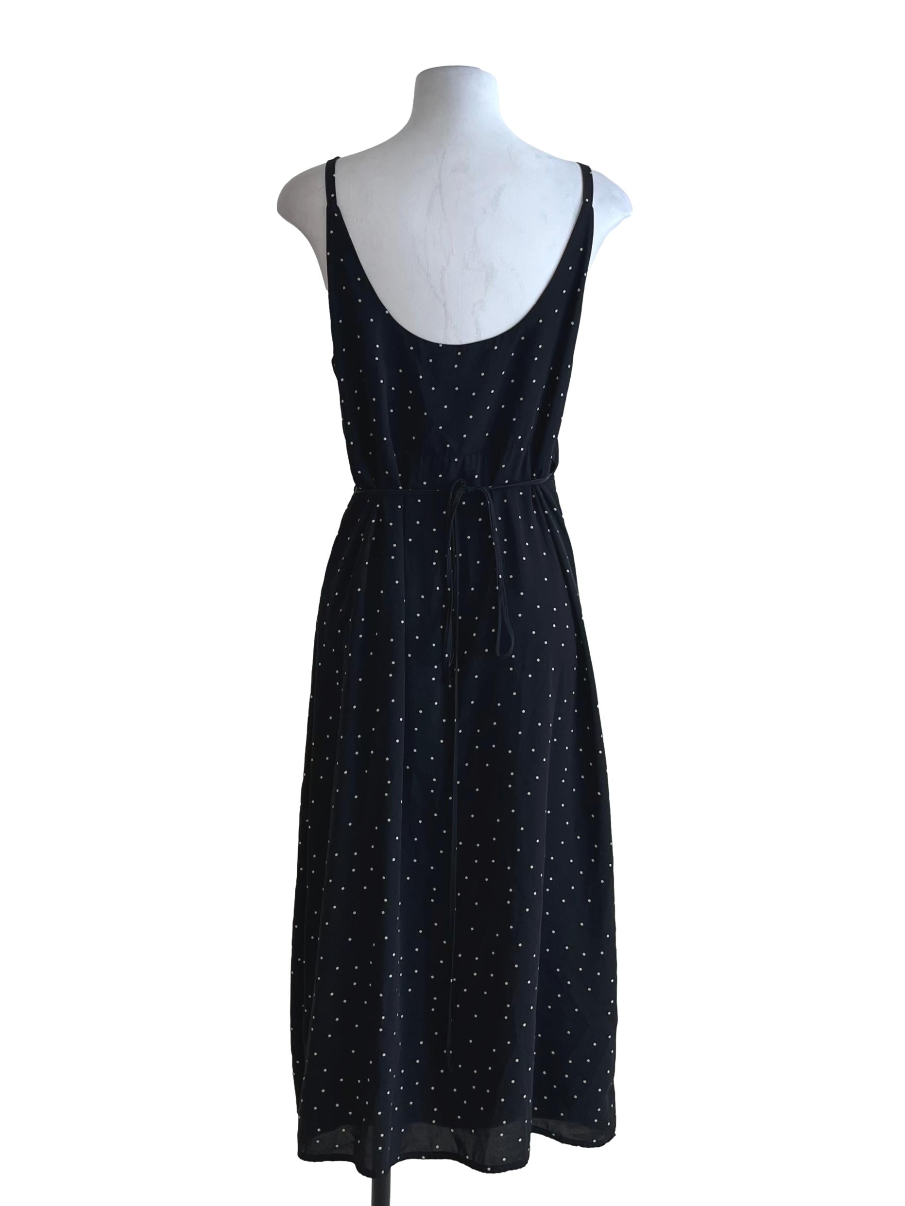 Black Polka Dot Wrap Dress