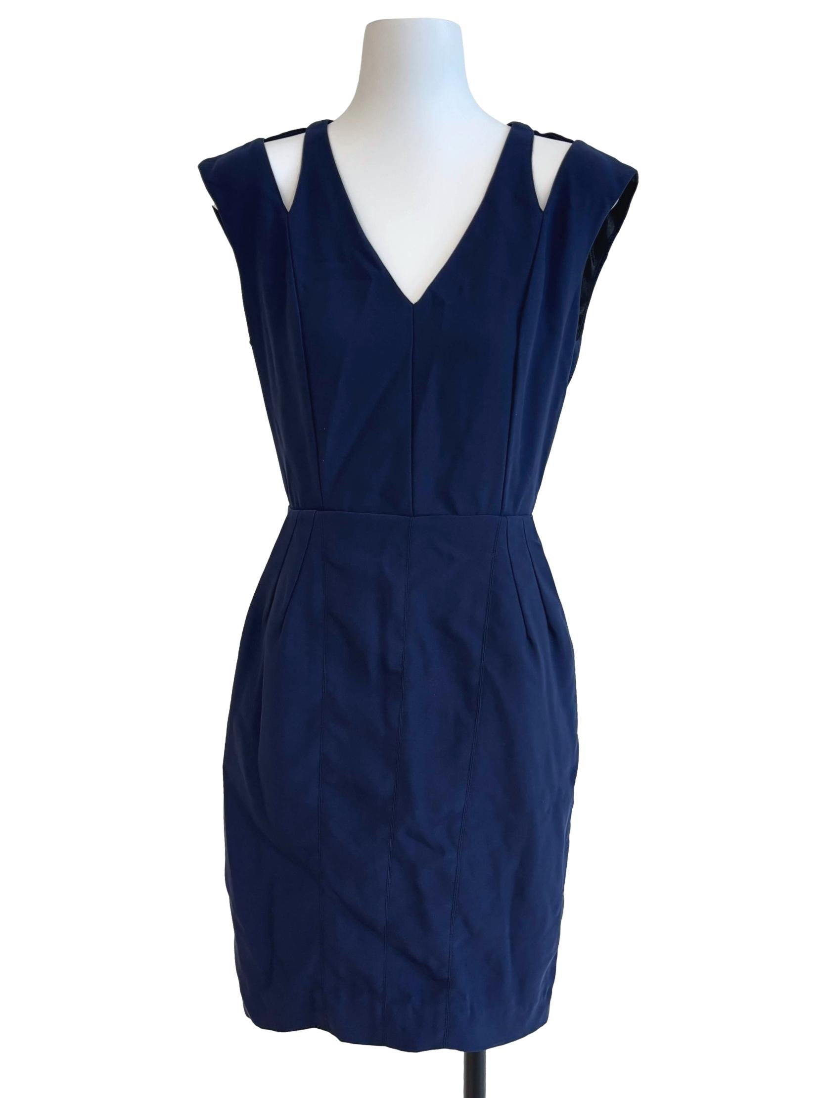 Navy Blue Cut Out Shoulder Mini Dress