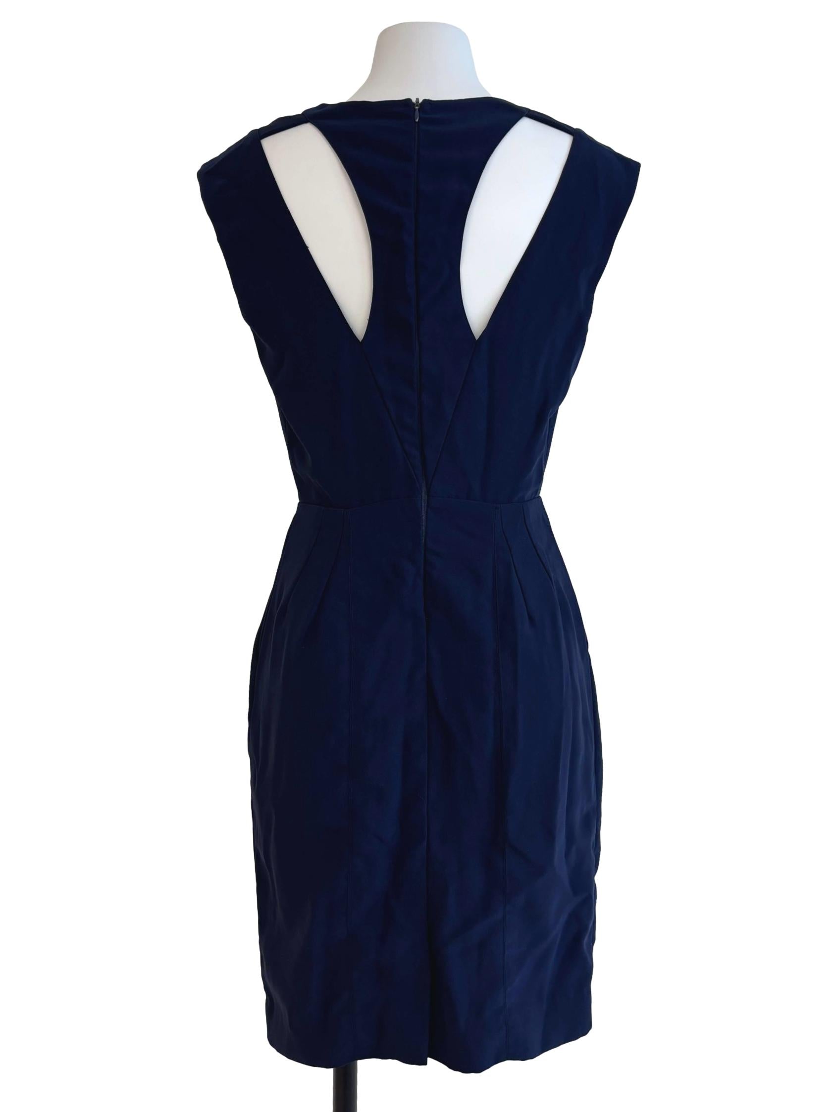 Navy Blue Cut Out Shoulder Mini Dress