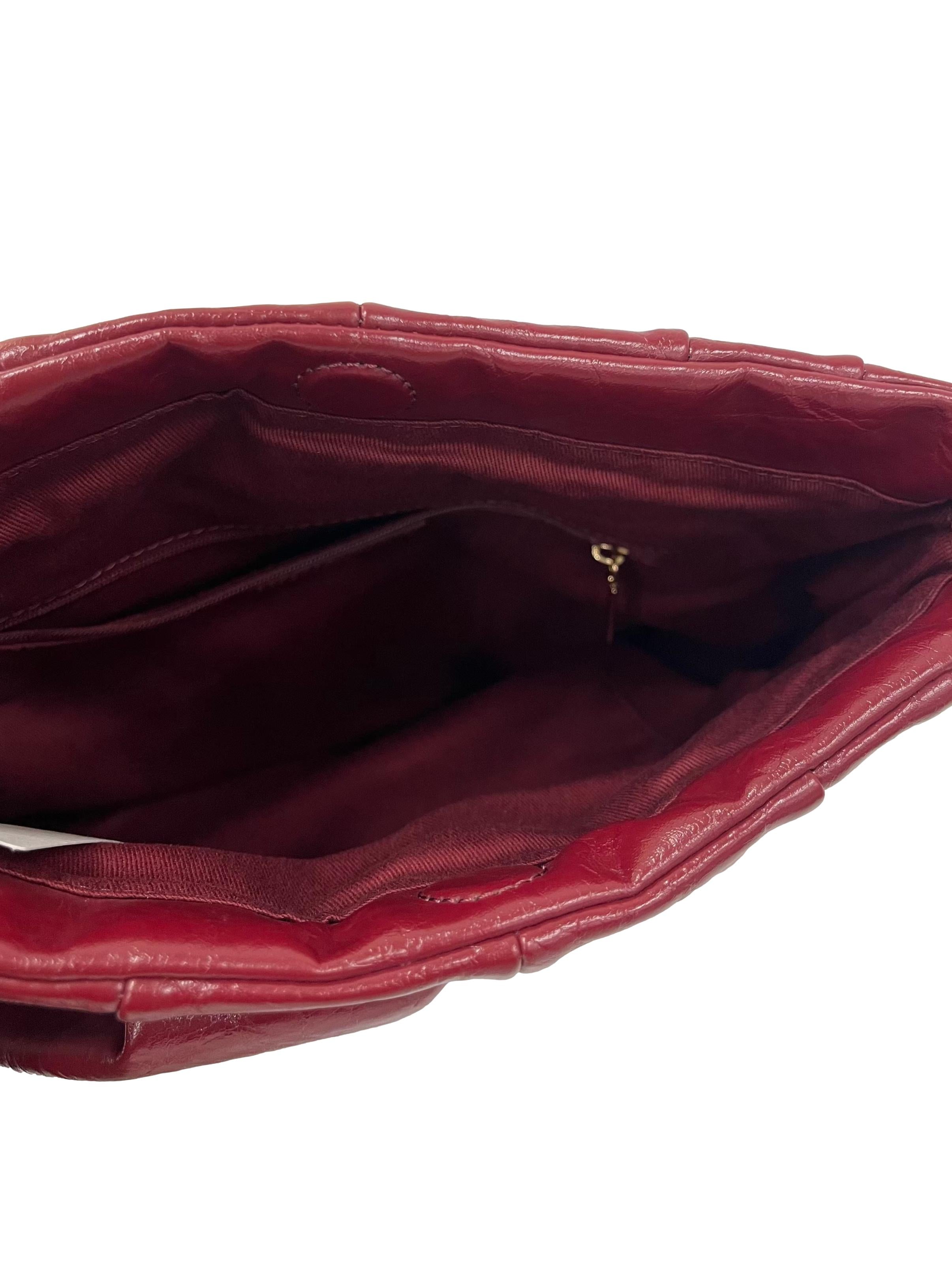 Burgundy Duo Double Chain Hobo Bag