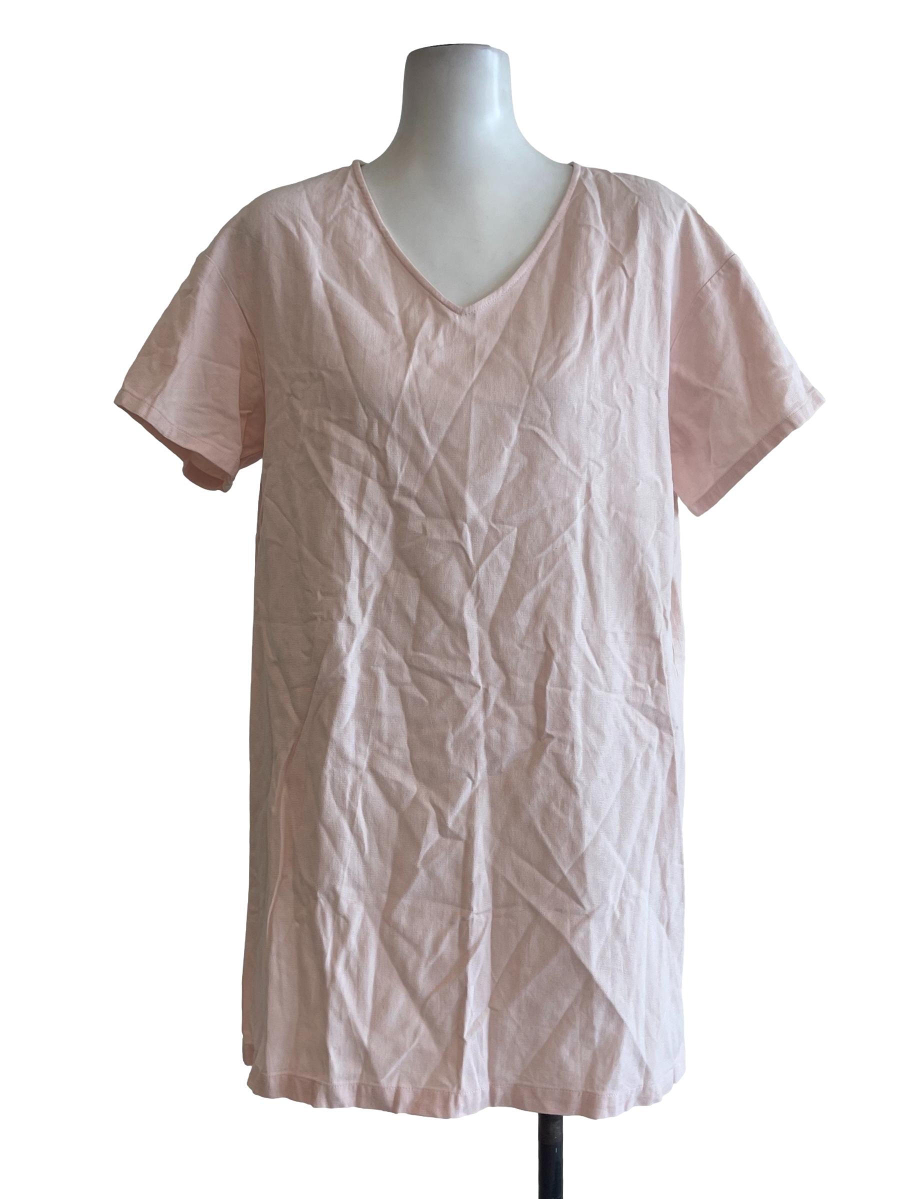 Baby Pink V Neckline Dress