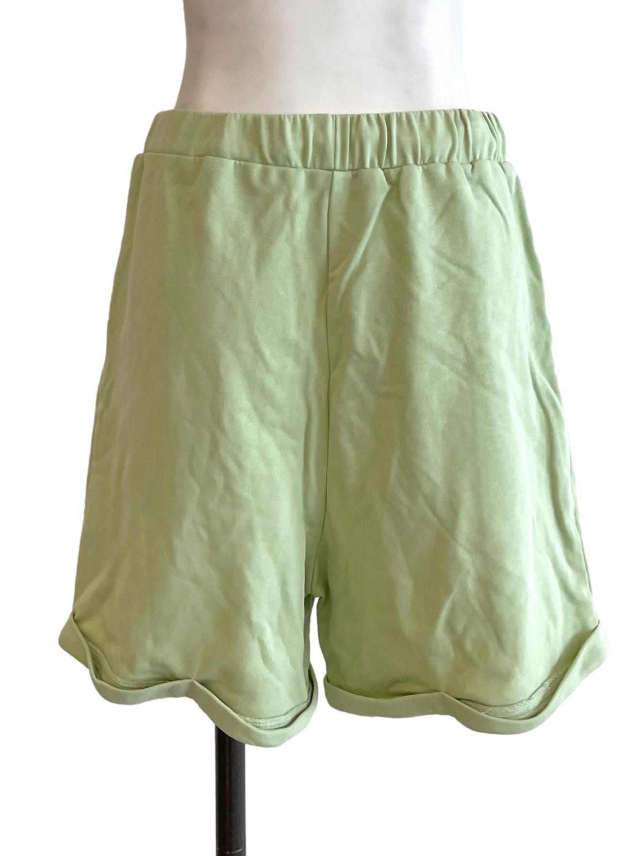 Lime Green Cuffed Shorts