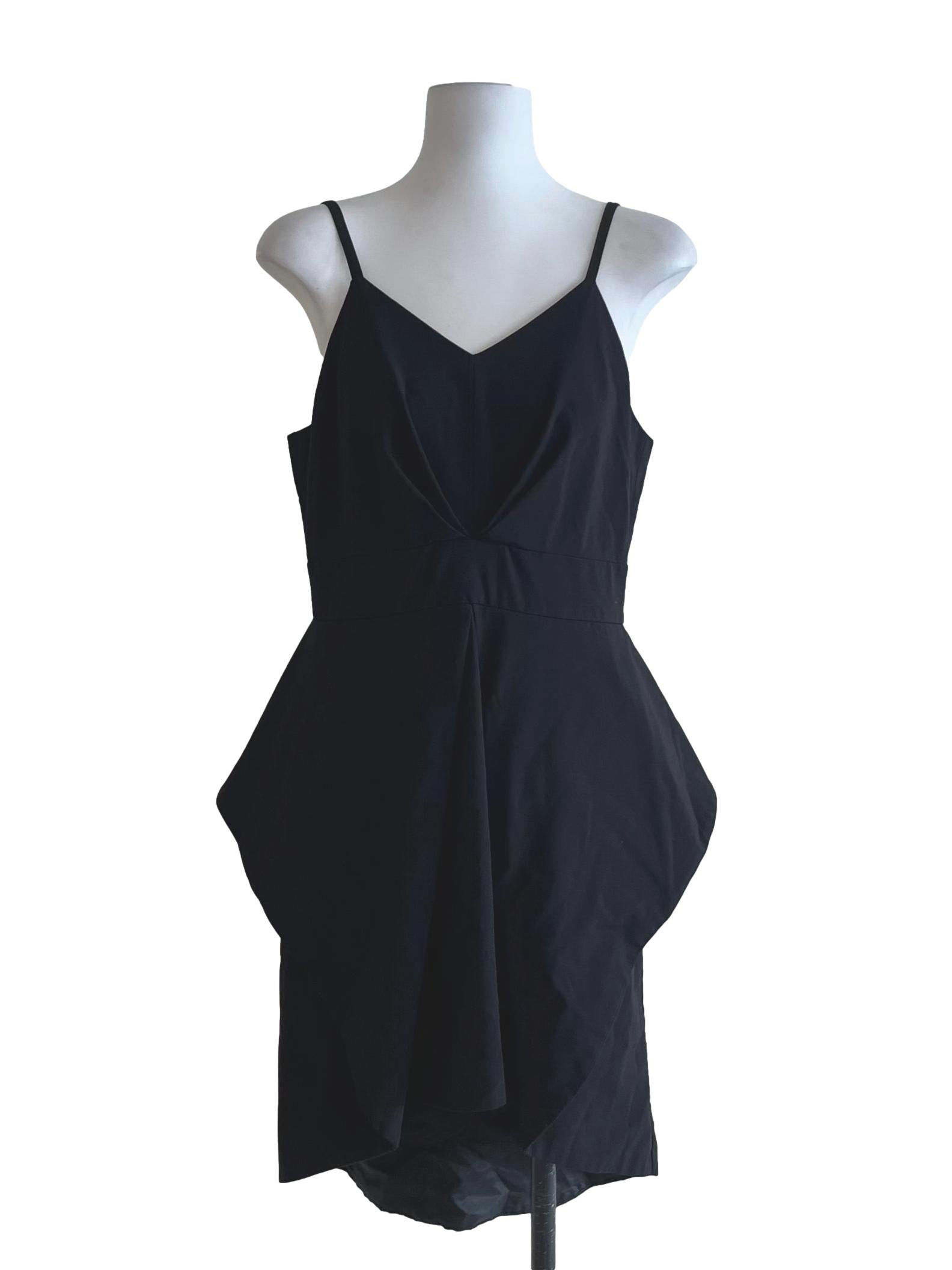 Black Spaghetti Strap A-Line Dress