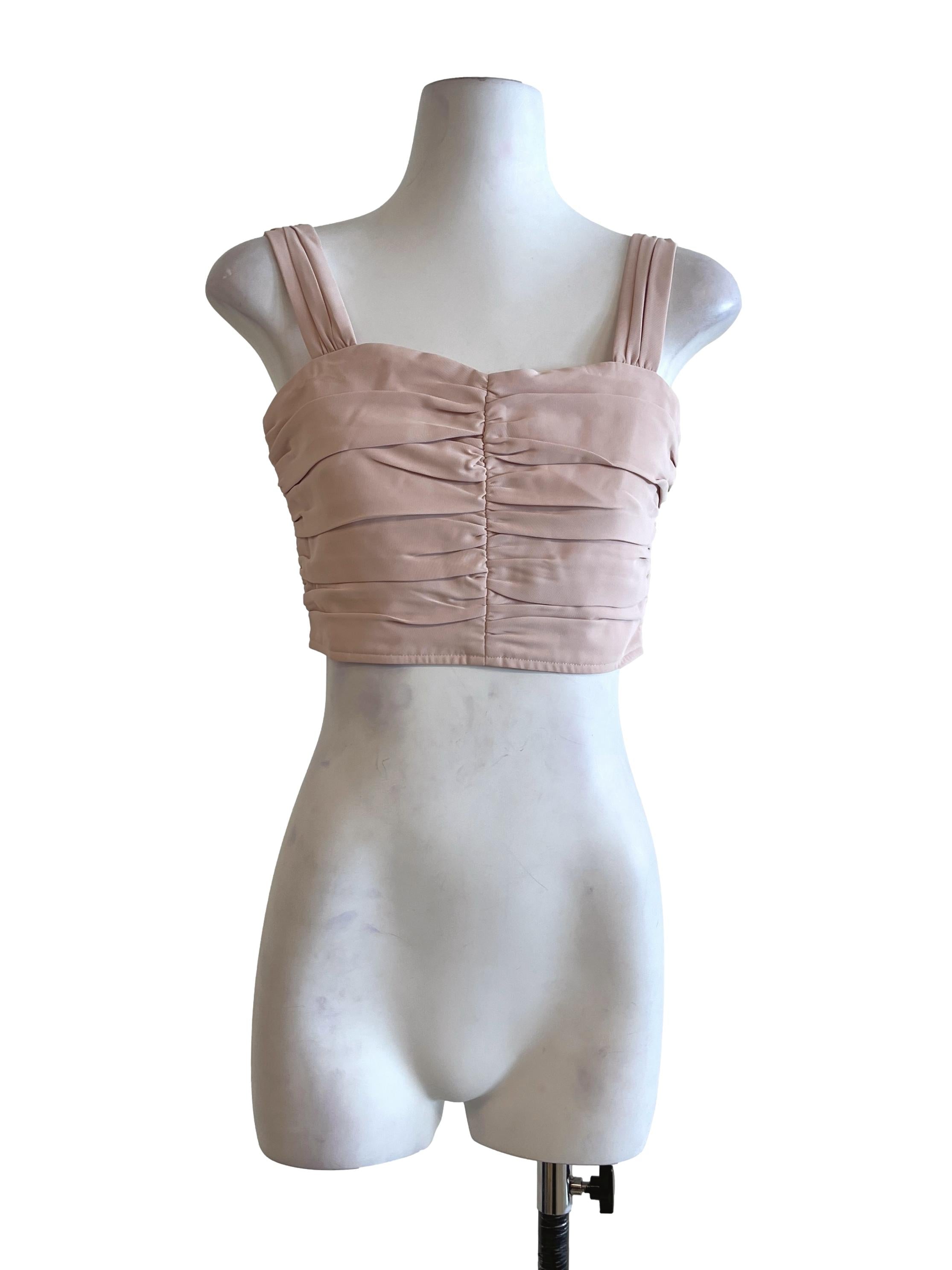 Salmon Pink Sweetheart Sleeveless Top