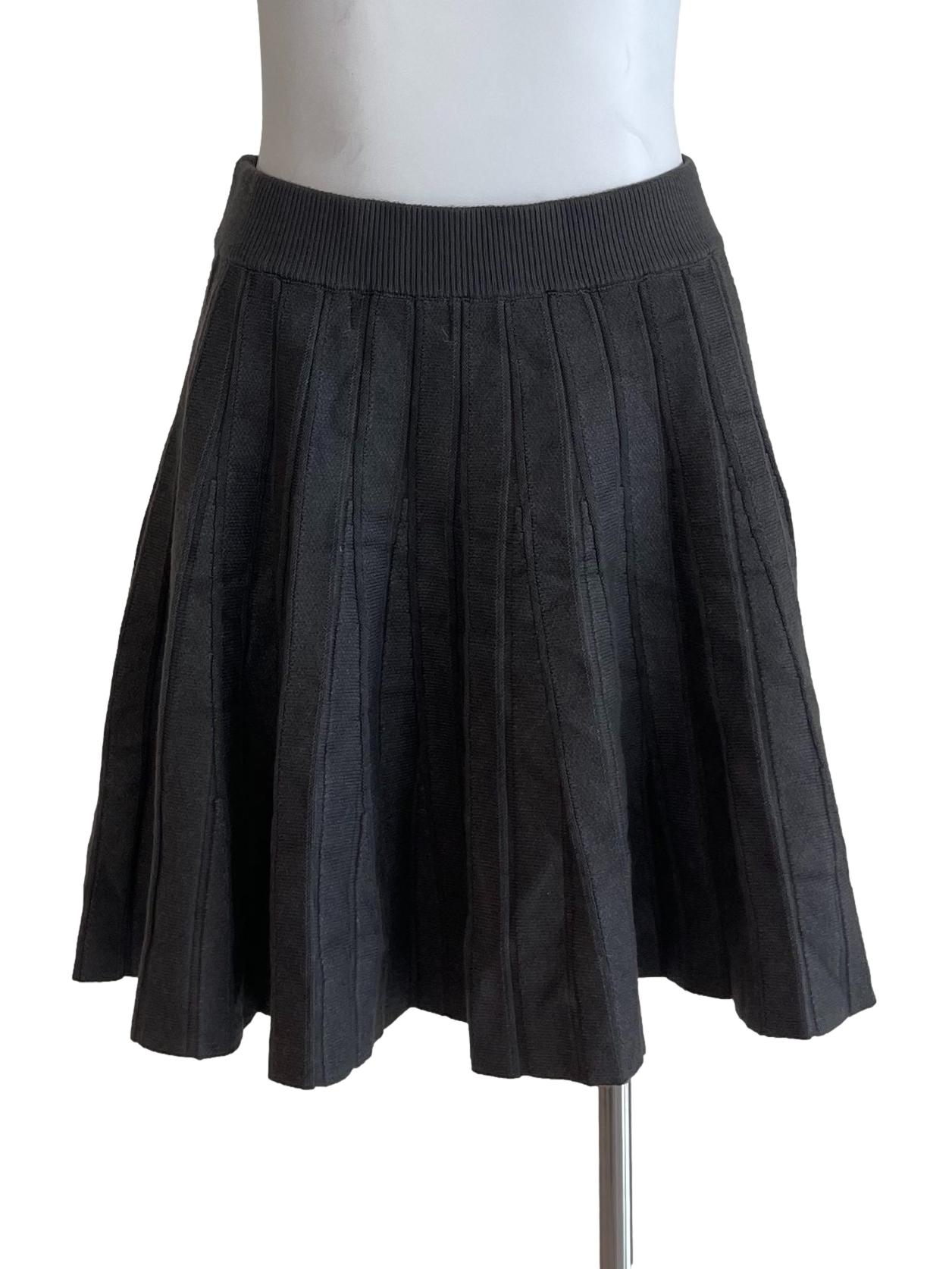Dark Grey Pleated Mini Skirt