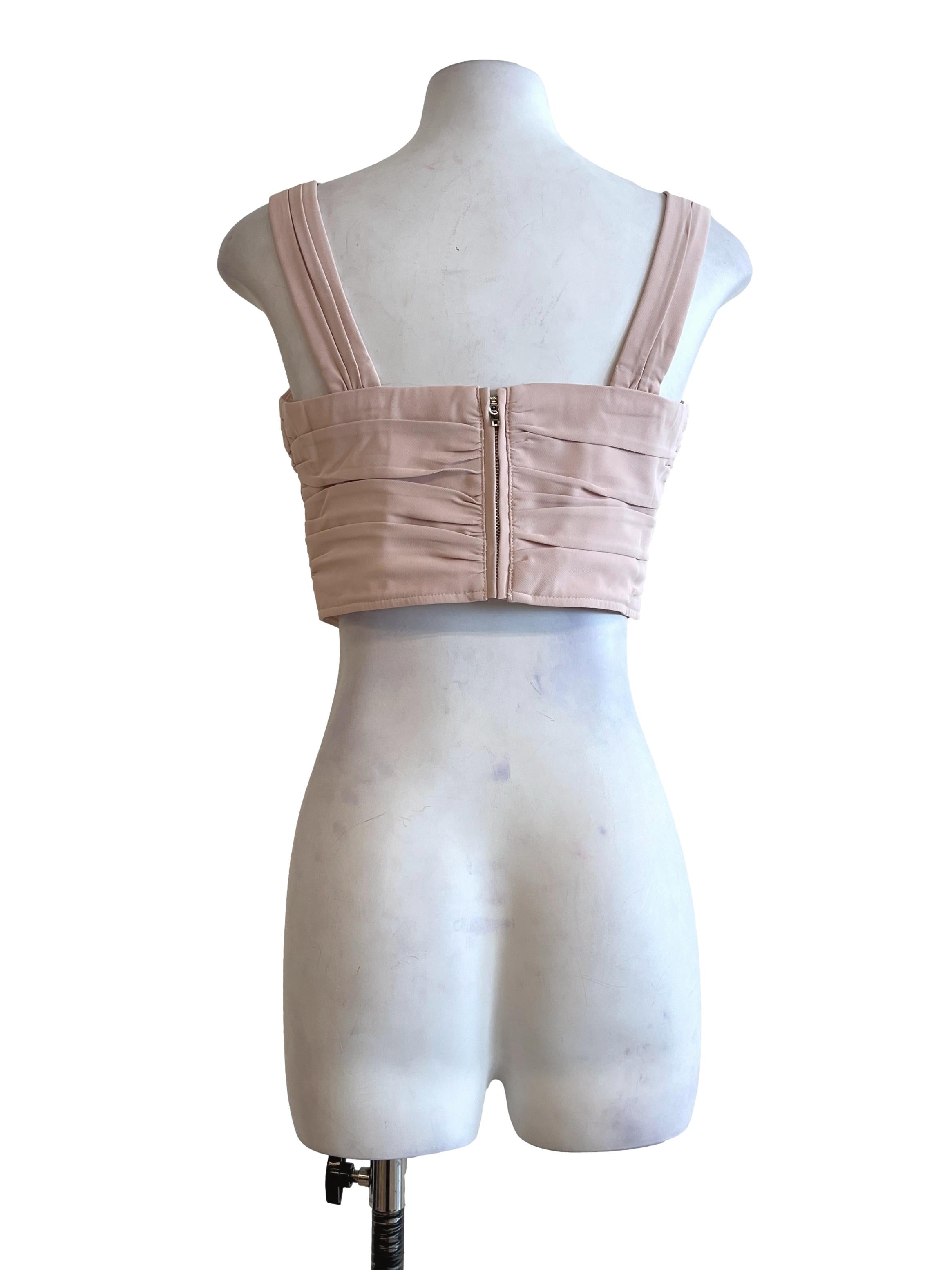 Salmon Pink Sweetheart Sleeveless Top