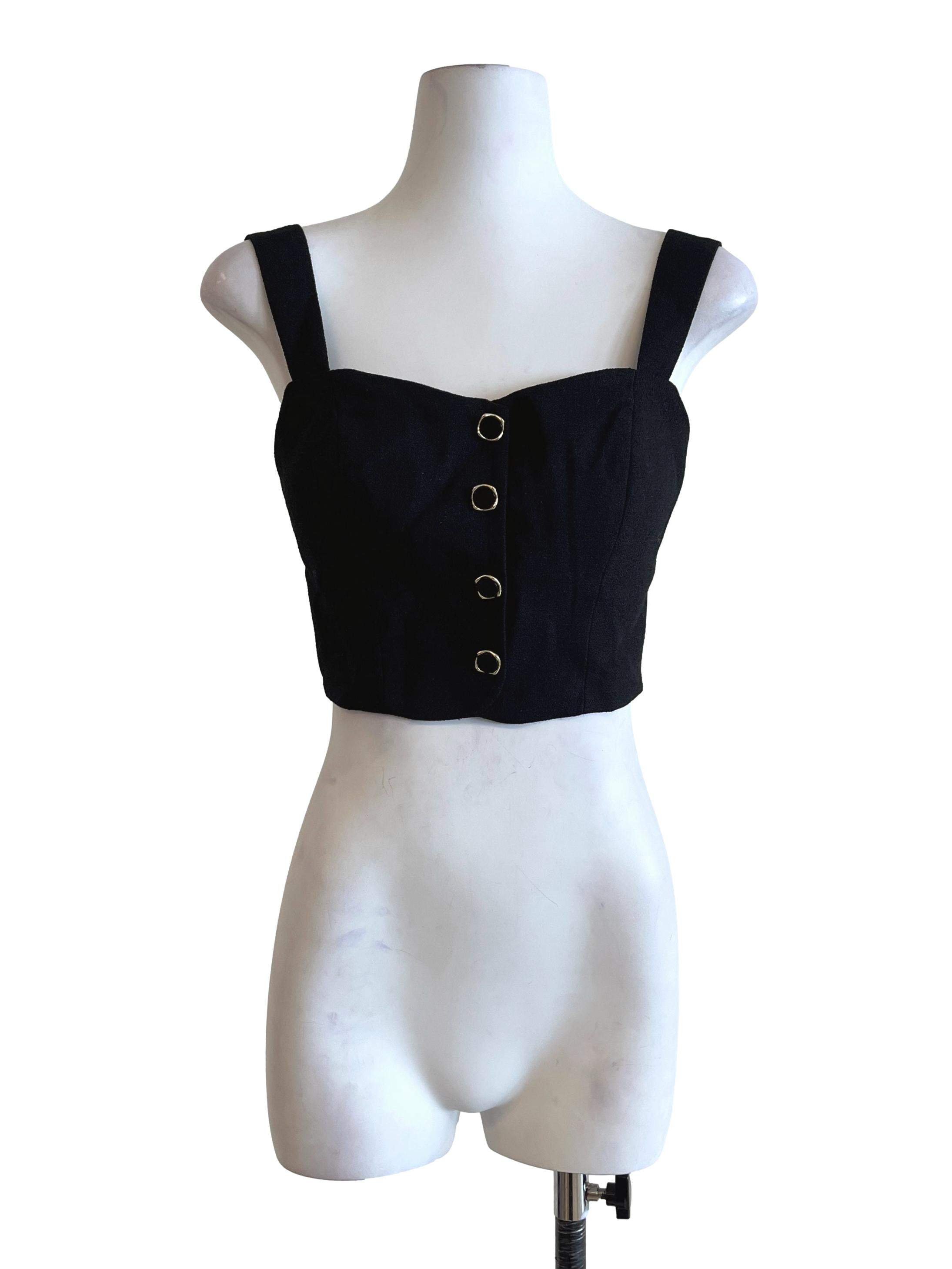 Pitch Black Sweetheart Sleeveless Top