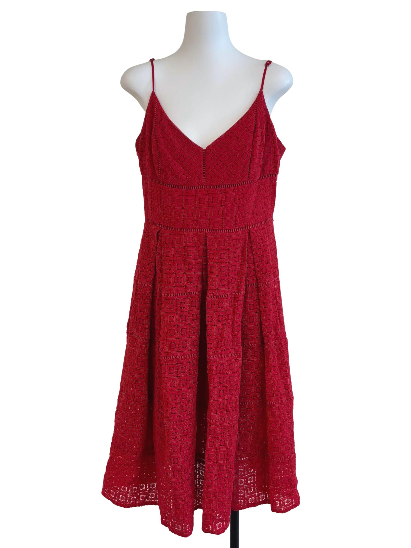 Candy Red Spaghetti Strap A-Line Dress