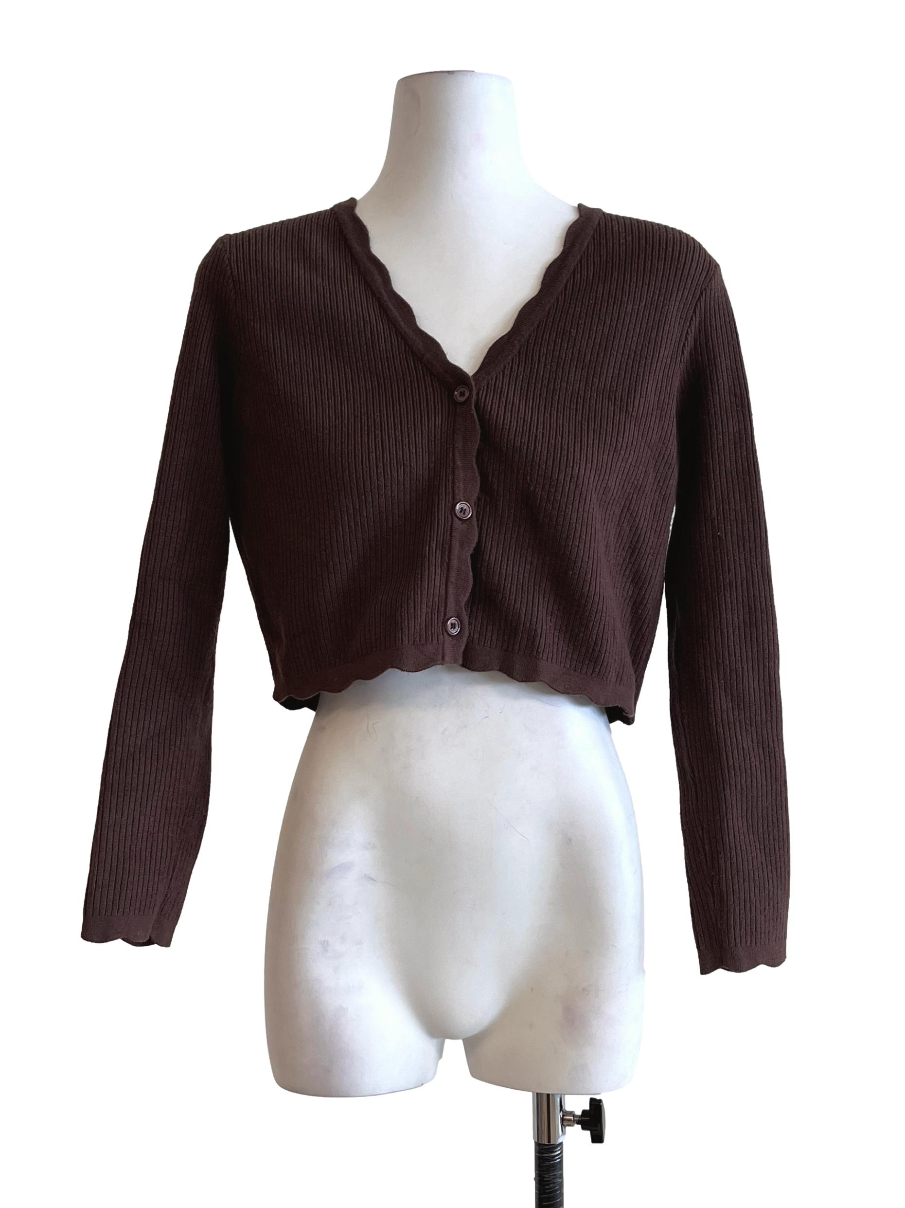 Penny Brown Cropped Cardigan TCL
