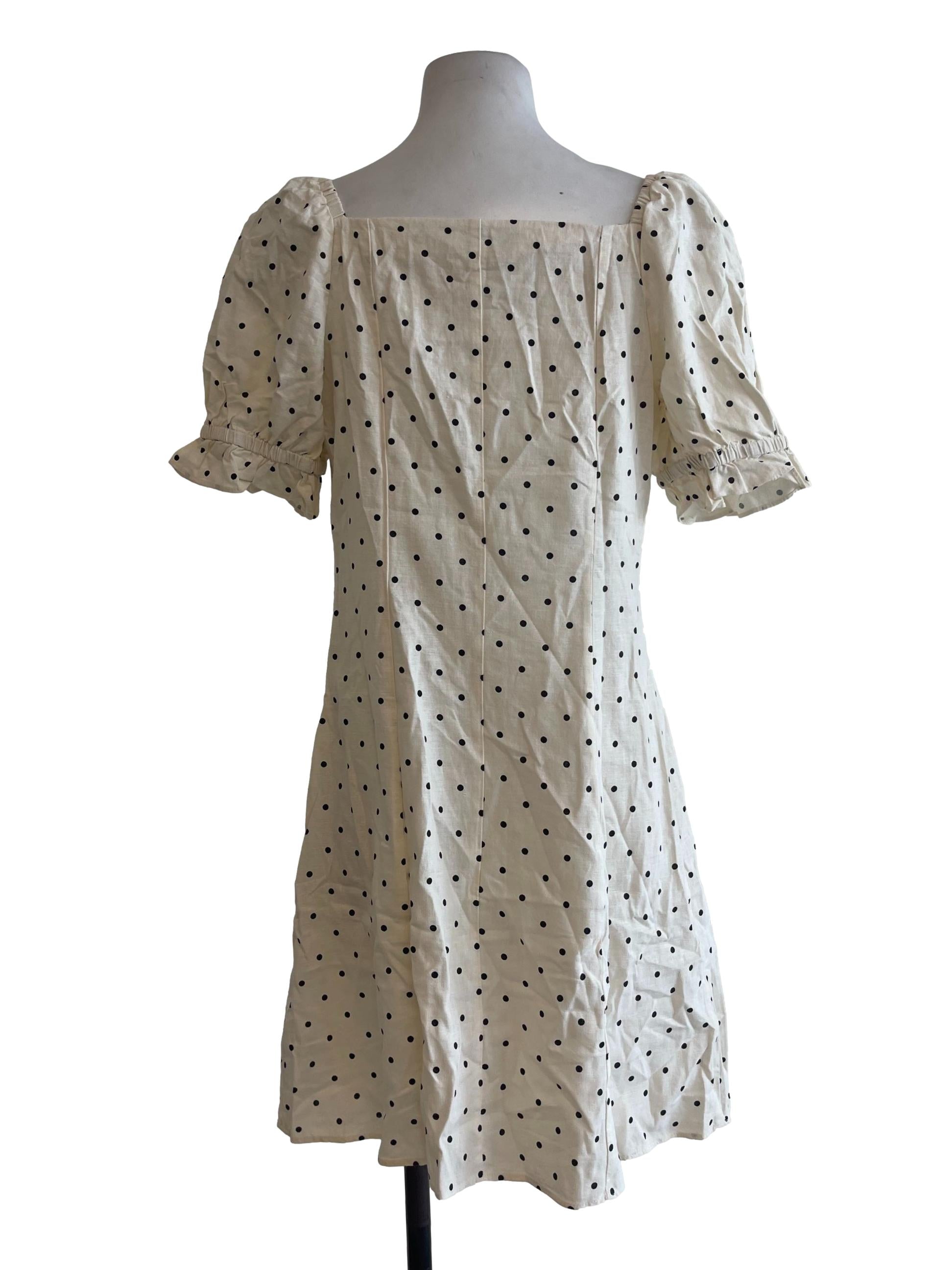 Off White Polkadot Dress