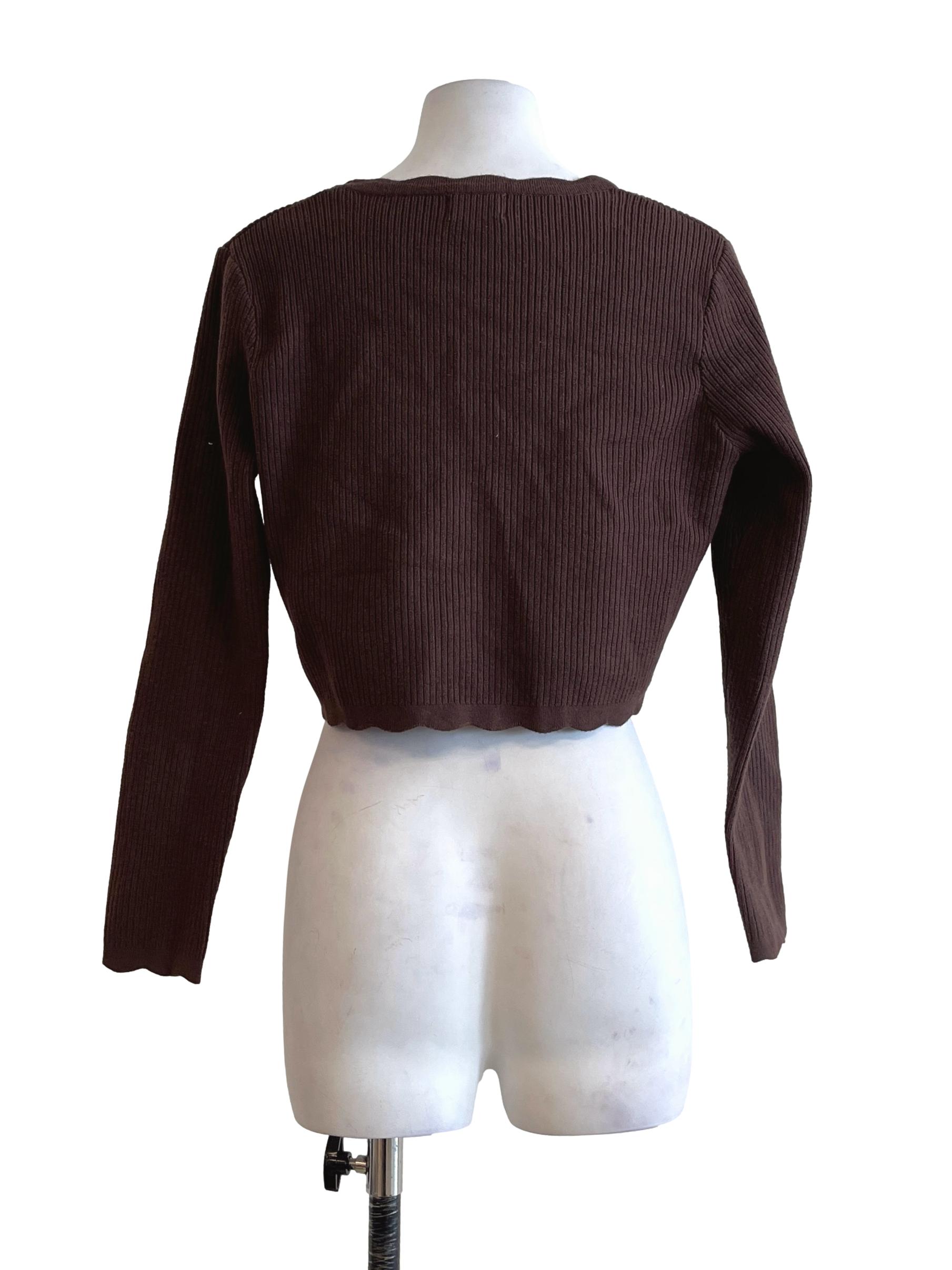 Penny Brown Cropped Cardigan TCL