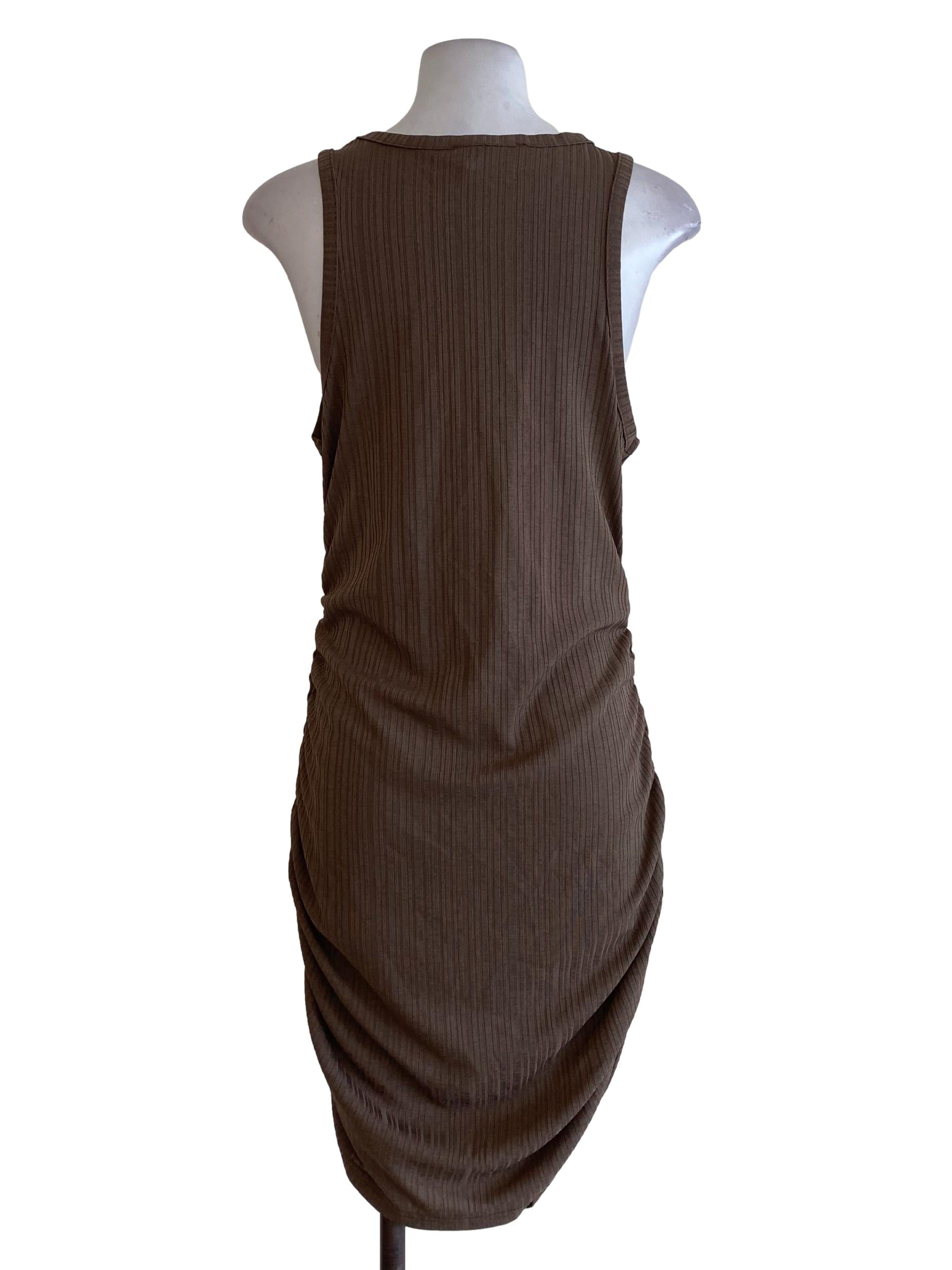 Brown Striped Bodycon Dress
