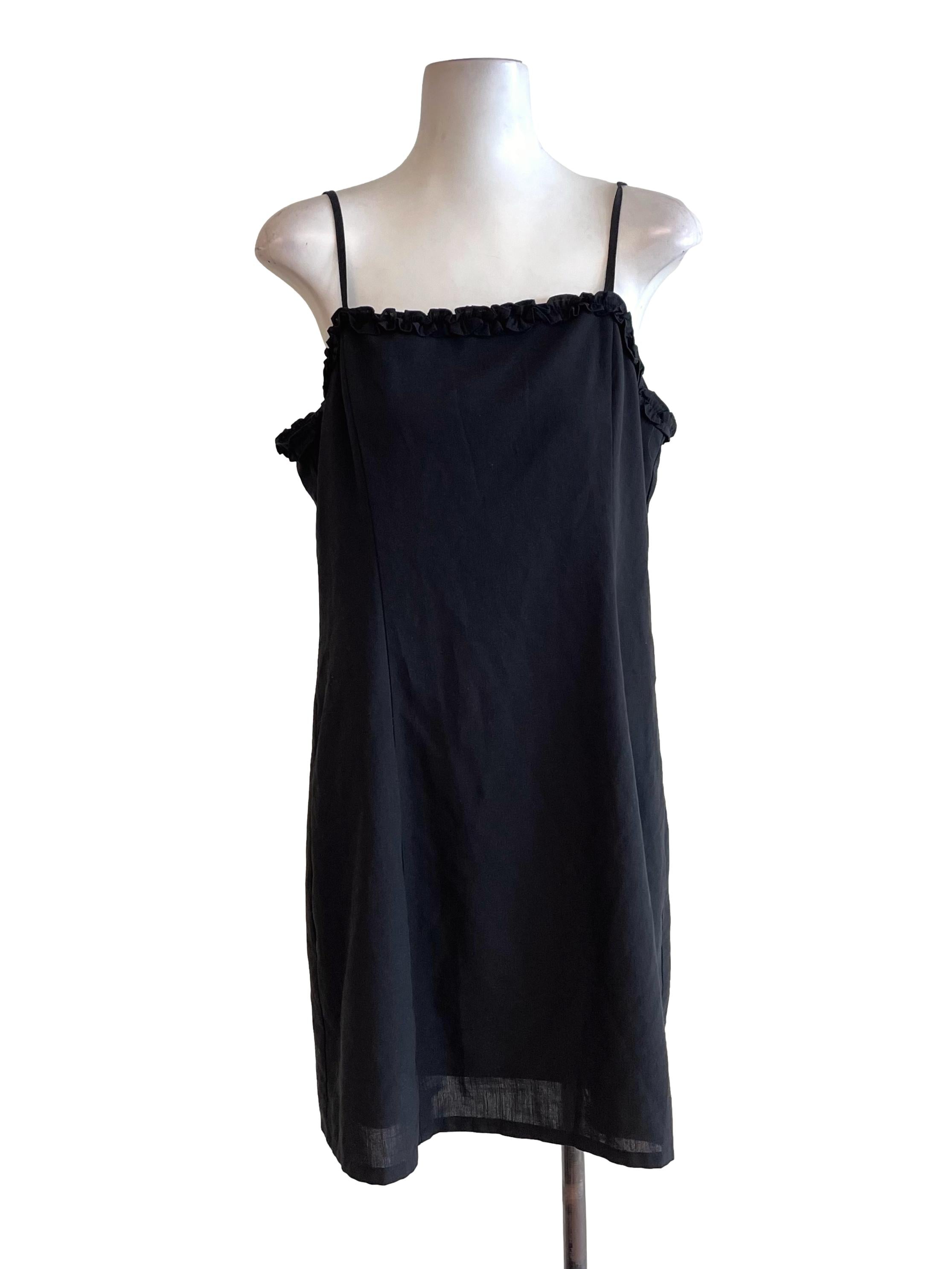 Charcoal Ruffle Slip Dress TTR