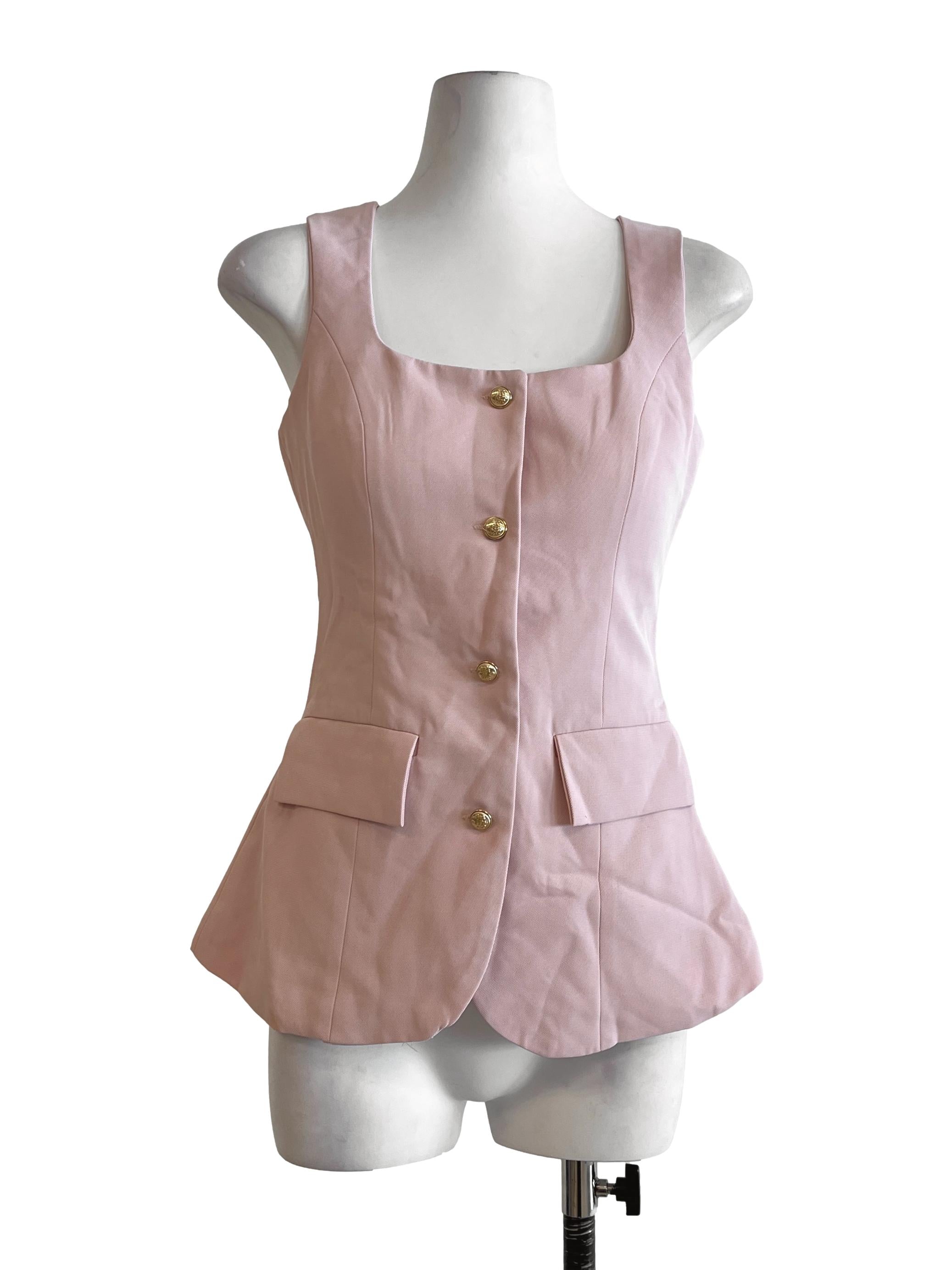 Rose Pink Scoop Vest