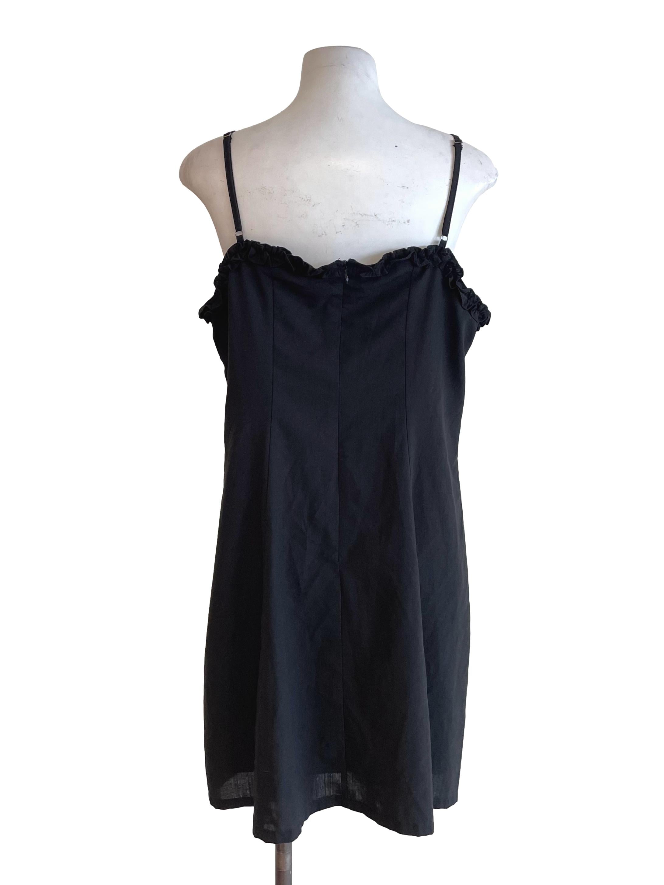 Charcoal Ruffle Slip Dress TTR