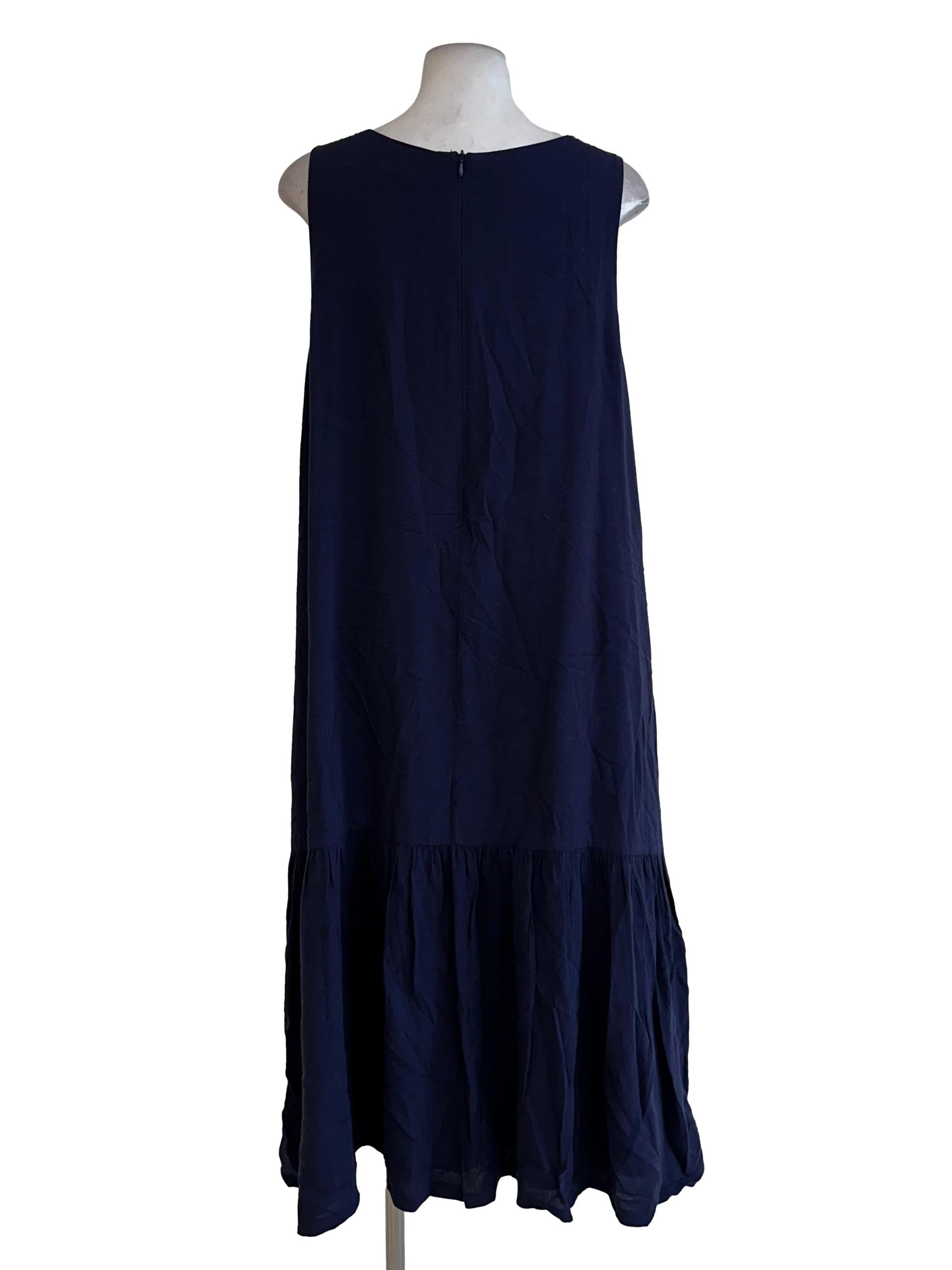 Berry Blue Round Neck Sleeveless Maxi Dress