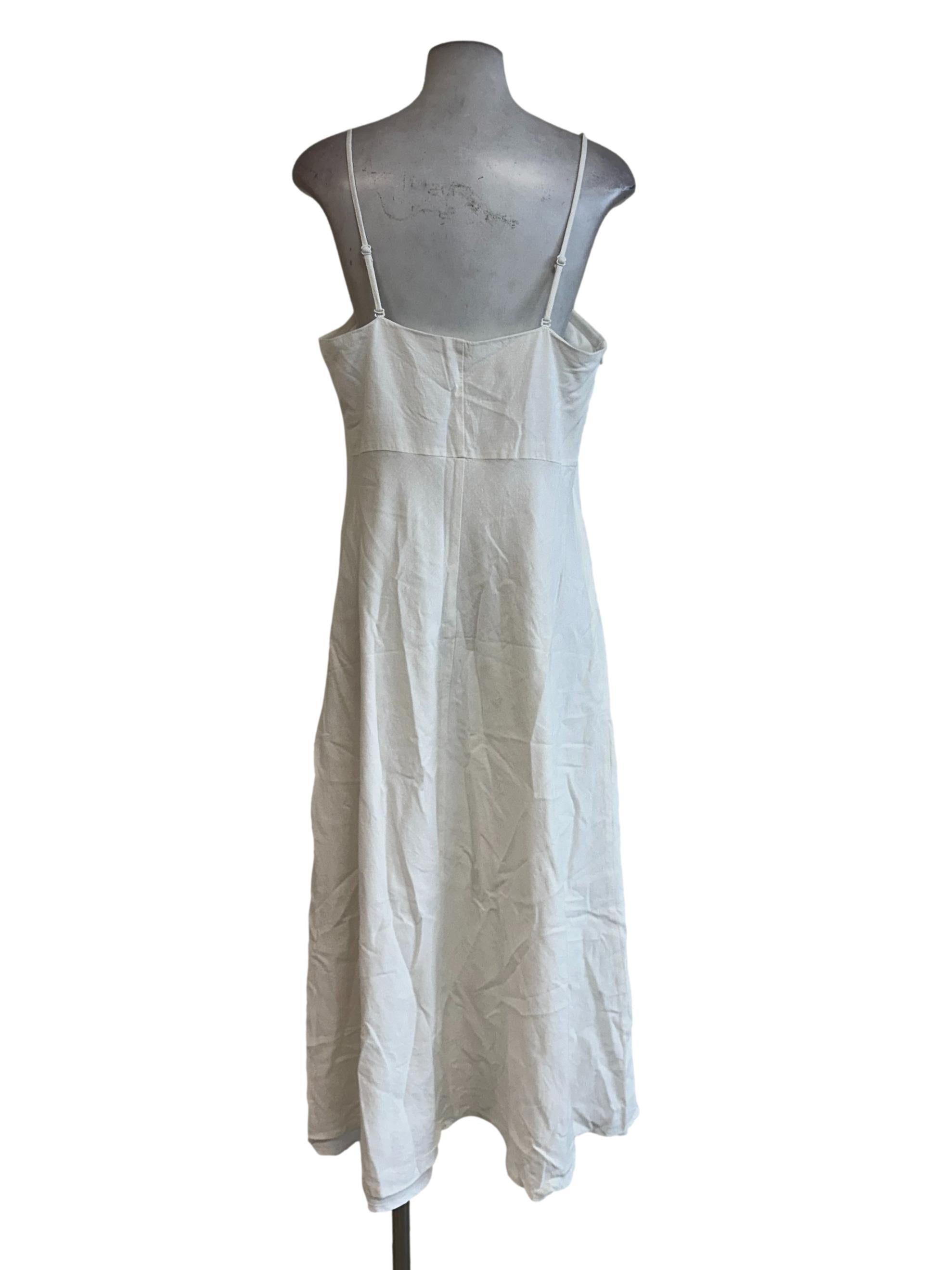 Daisy White Plain Sleeveless Maxi Dress