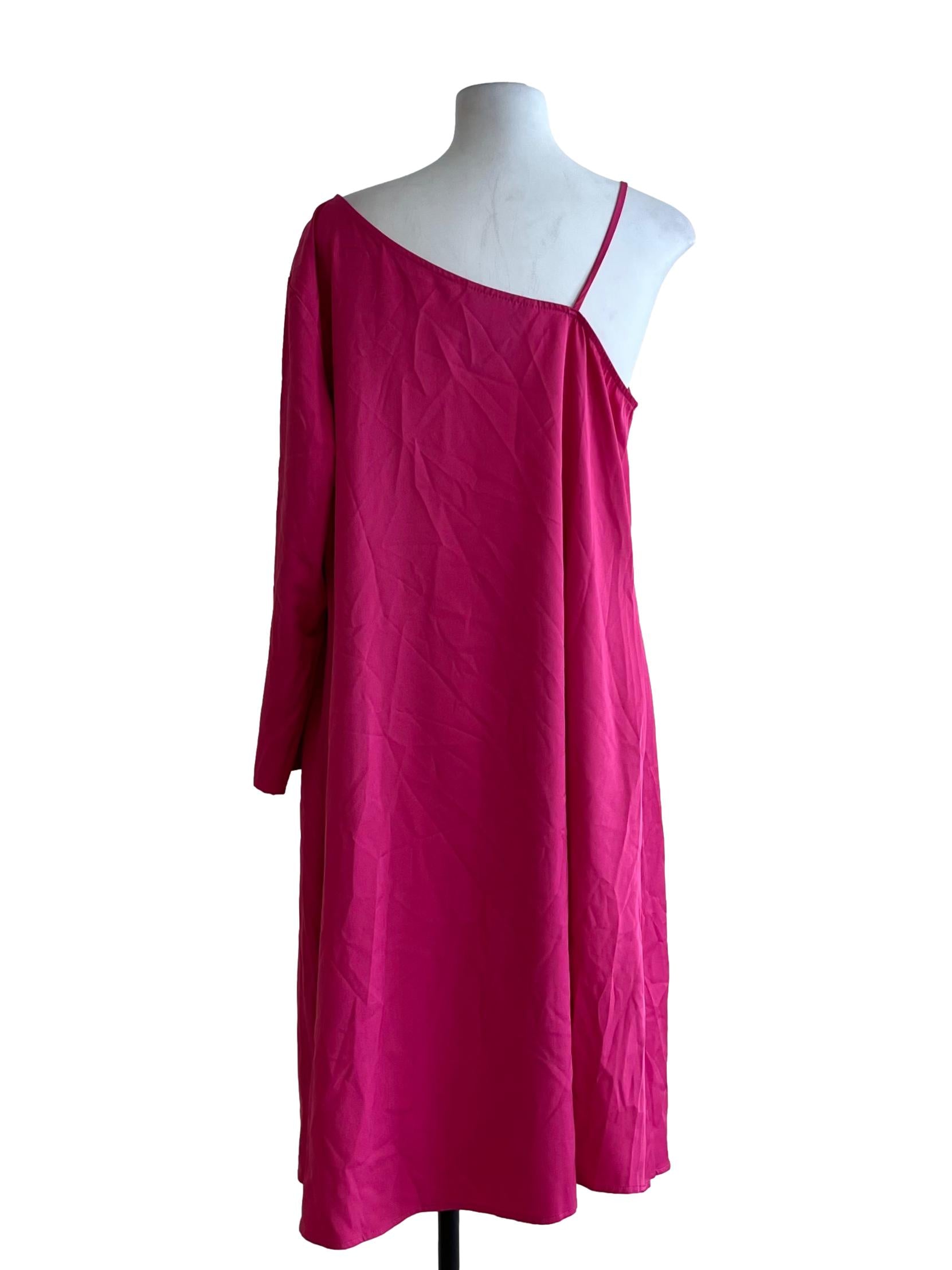 Fuchsia Pink Plain Shift Dress