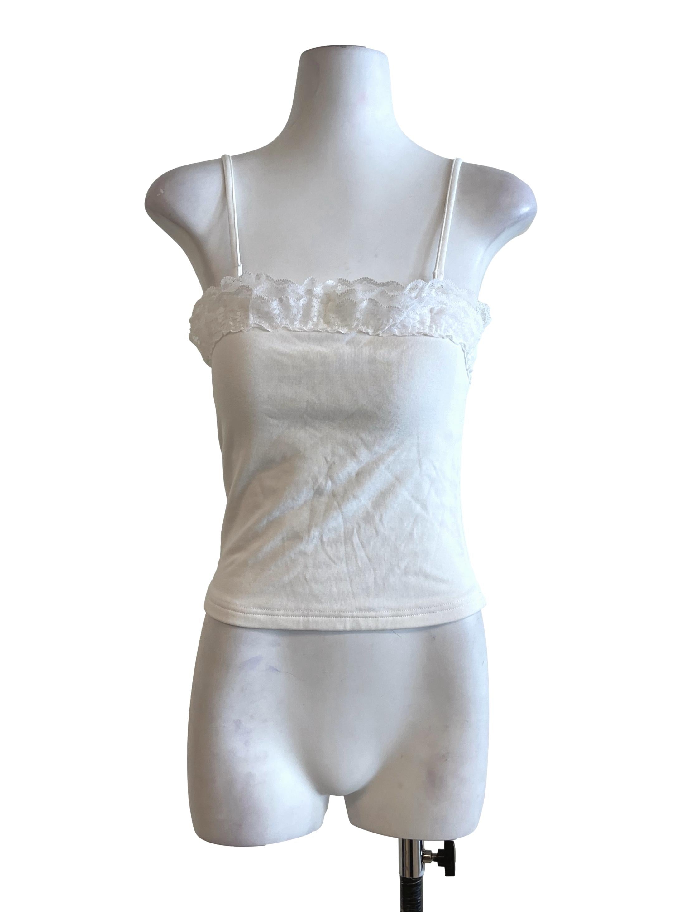 Pearl White Spaghetti Tank Top