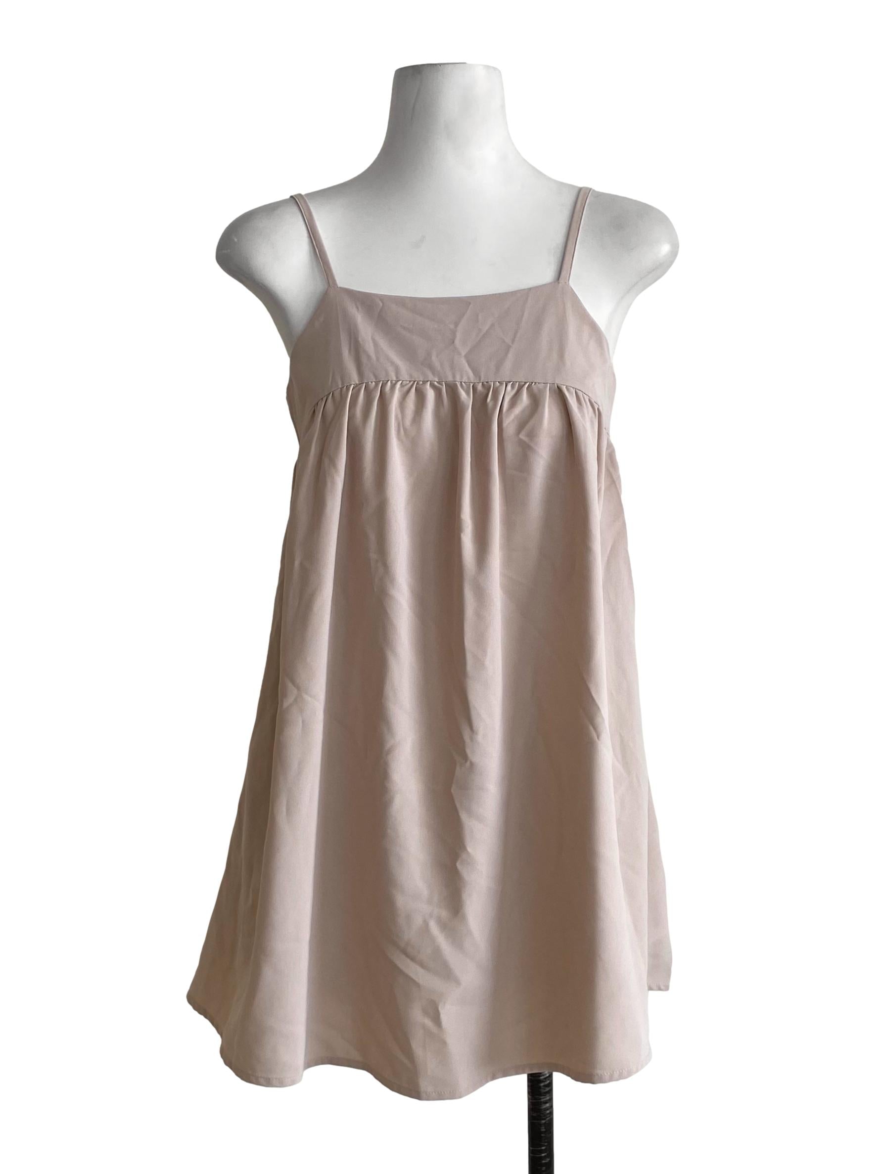 Soft Parchment White Drop Waist Sleeveless Skort Dress
