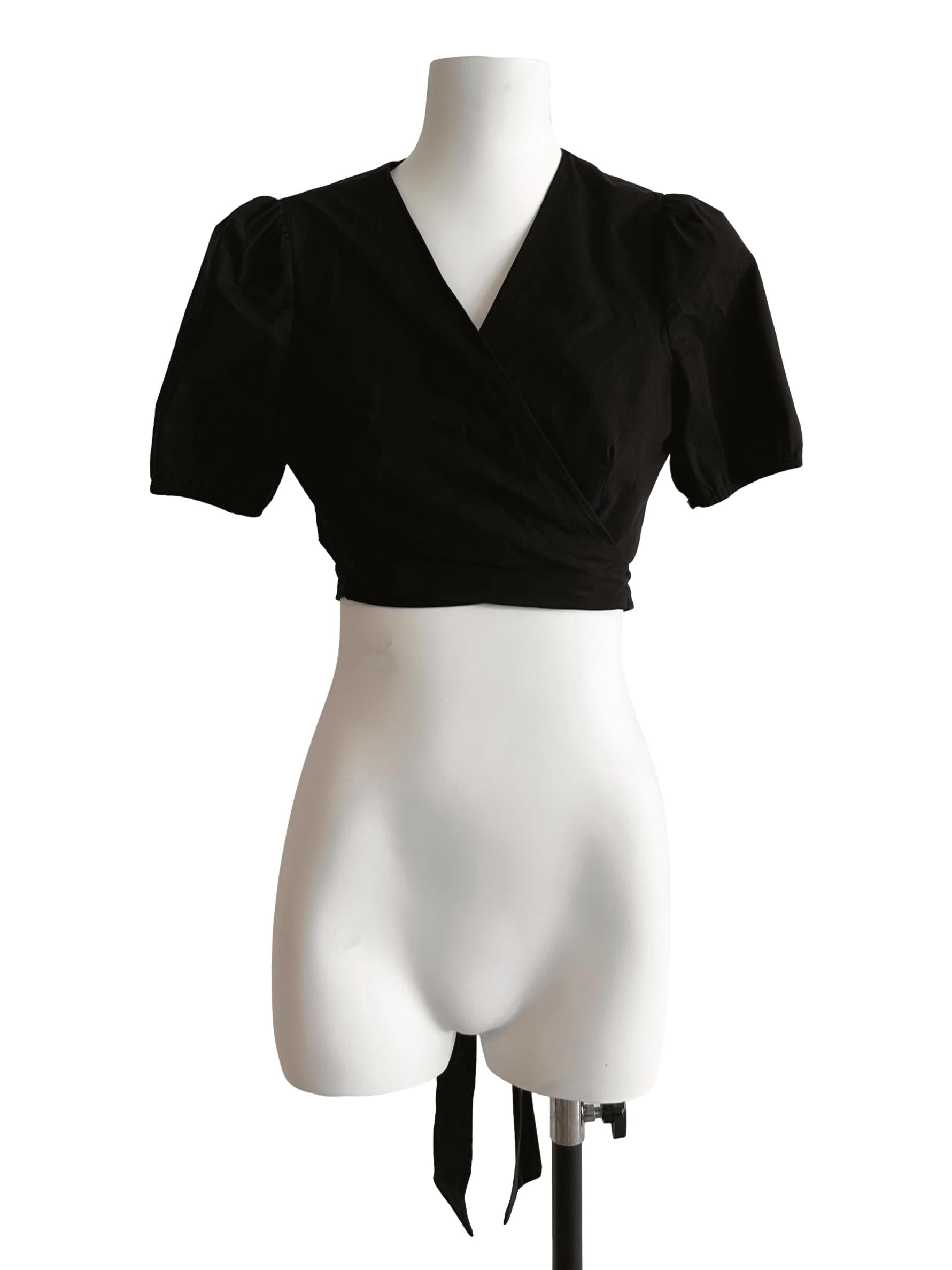 Off Black Wrap Top