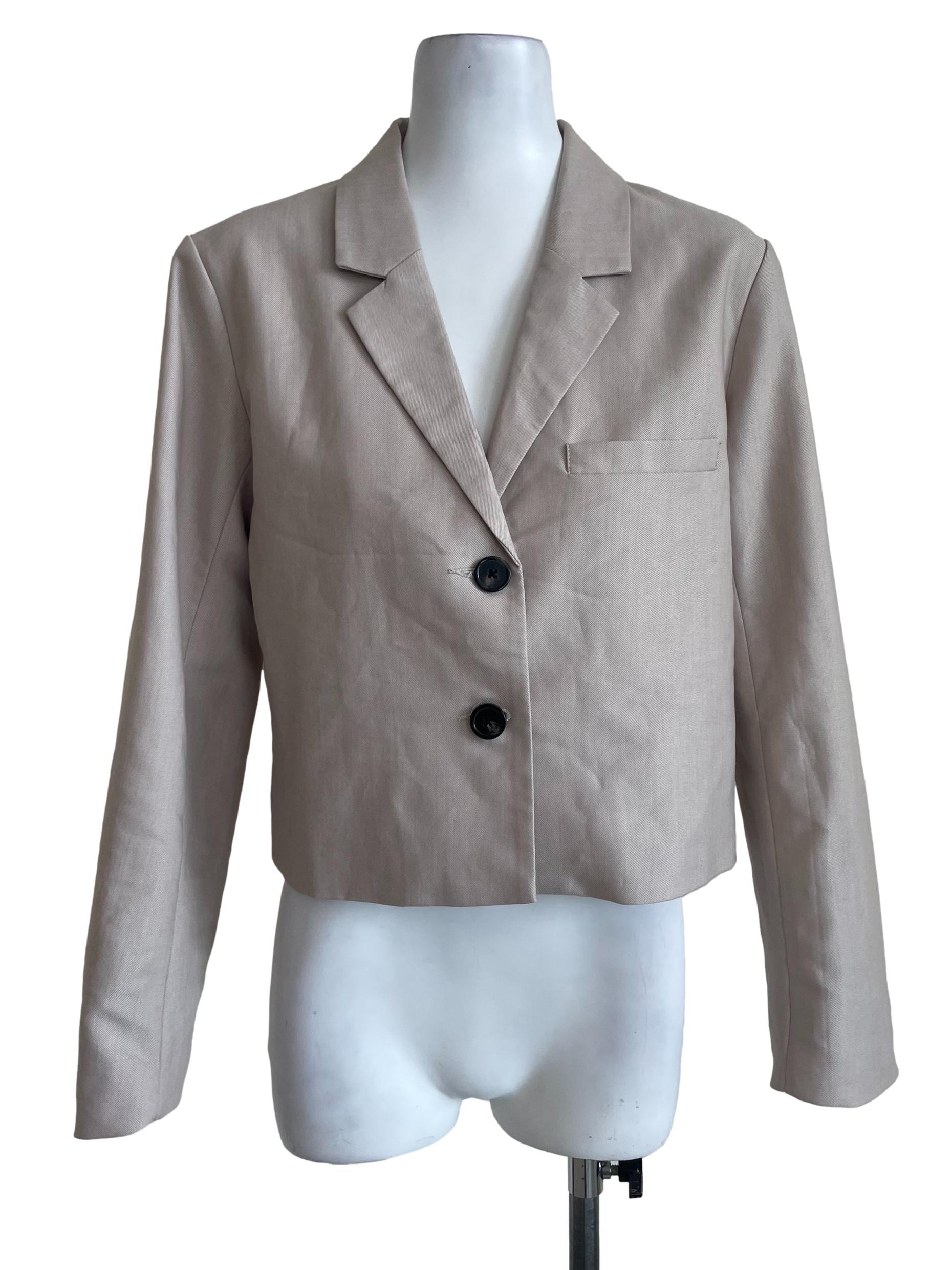 Beige Cropped Blazer