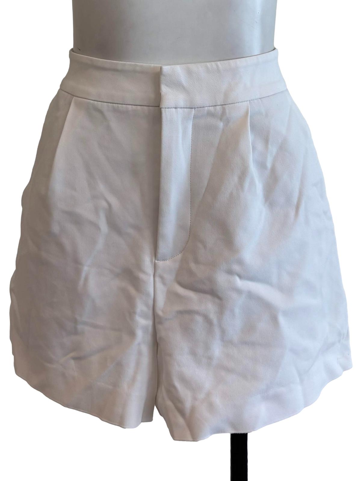 Porcelain White Pleated Shorts
