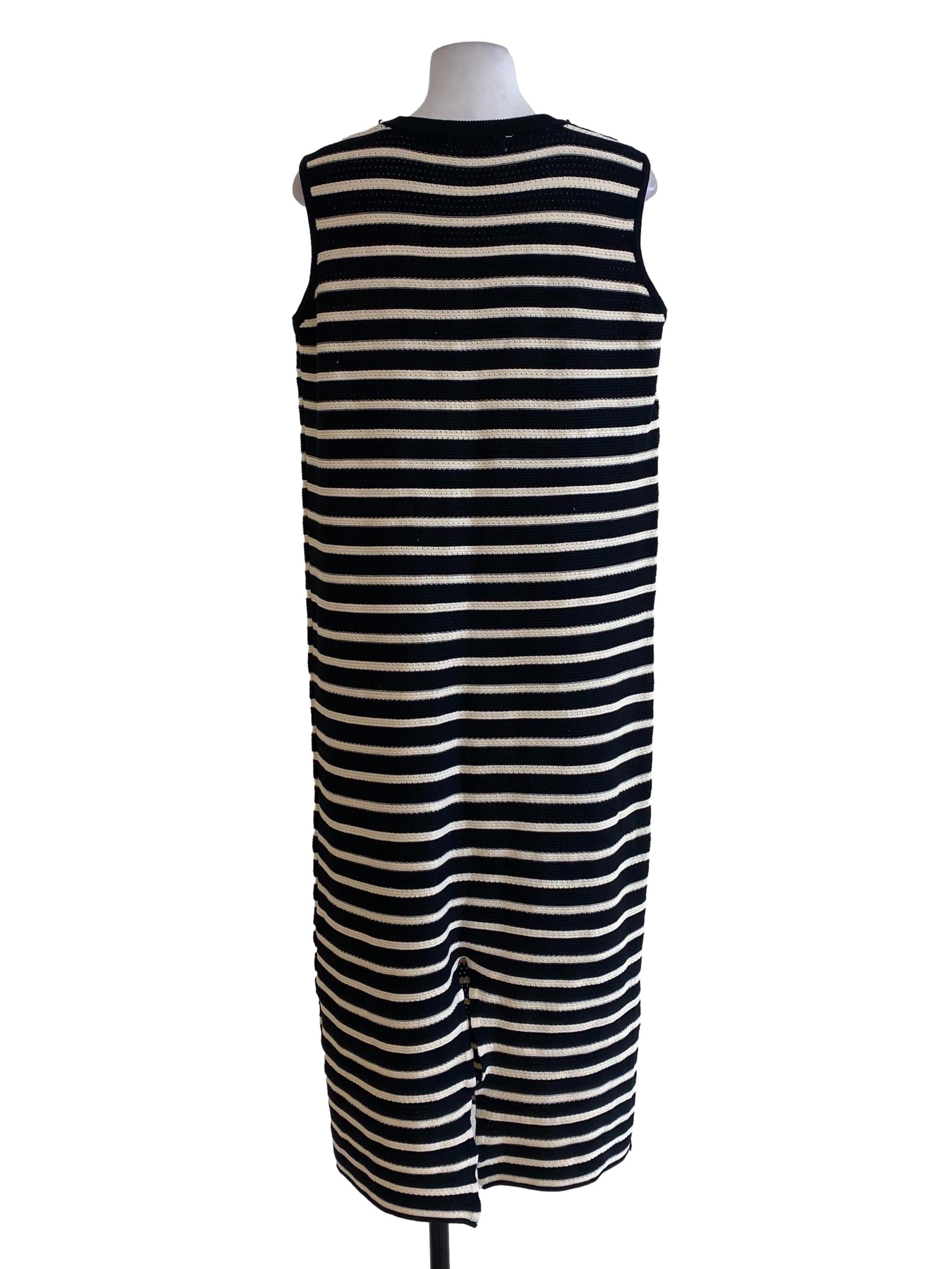 Black Striped Knit Dress